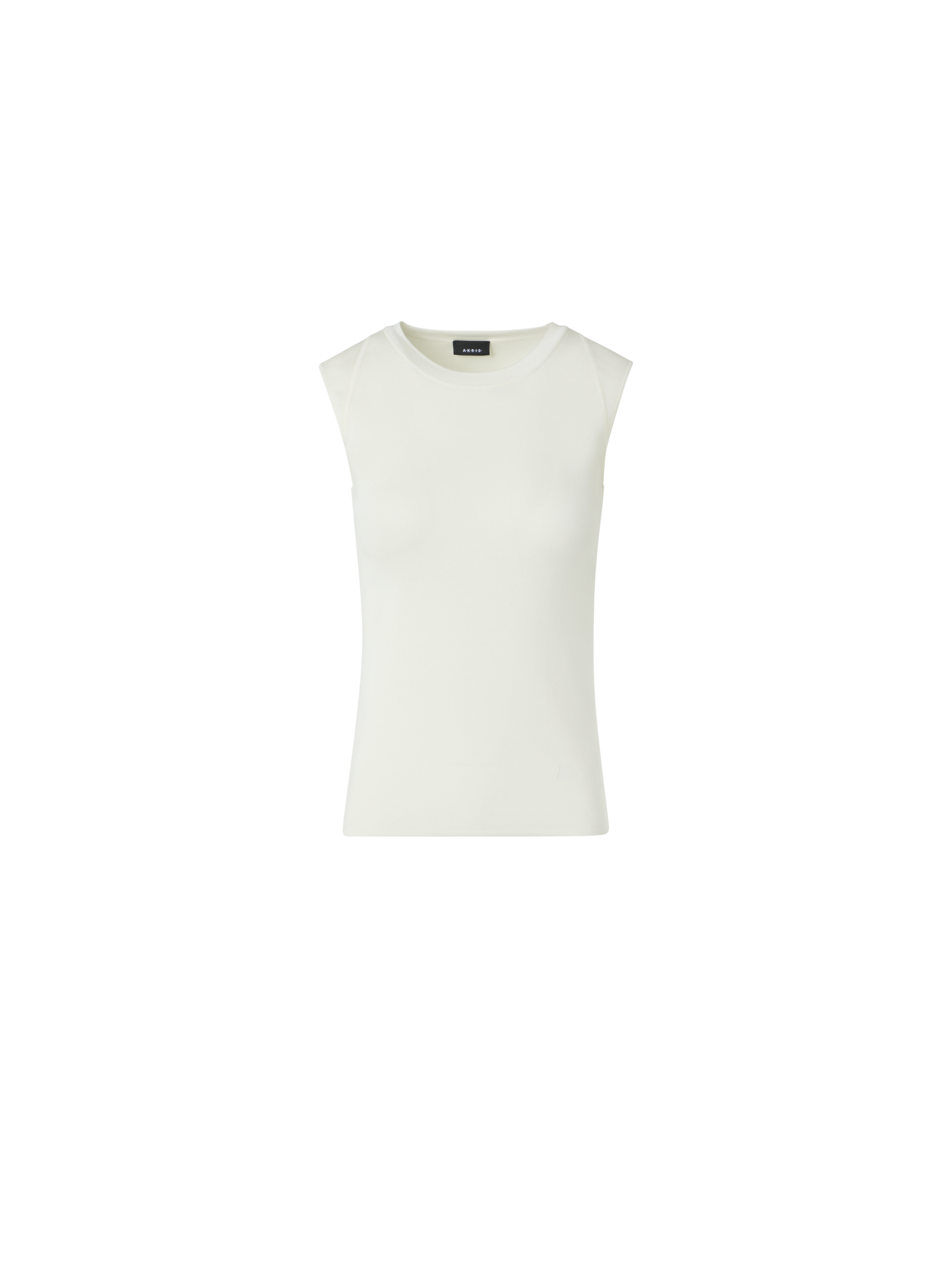 Designer Sleeveless Knit Top in Silk Stretch - ecru