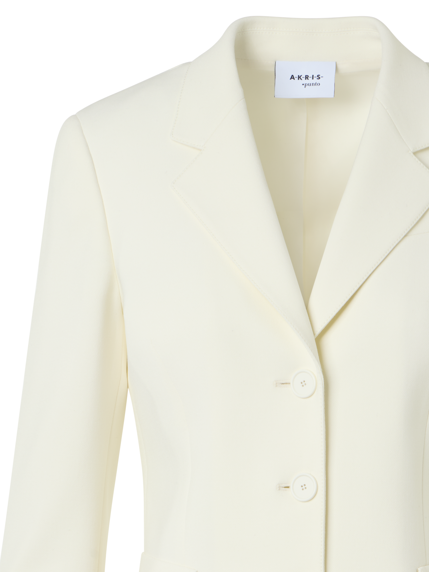 Designer Pebble Crêpe Three-Button Blazer - ecru