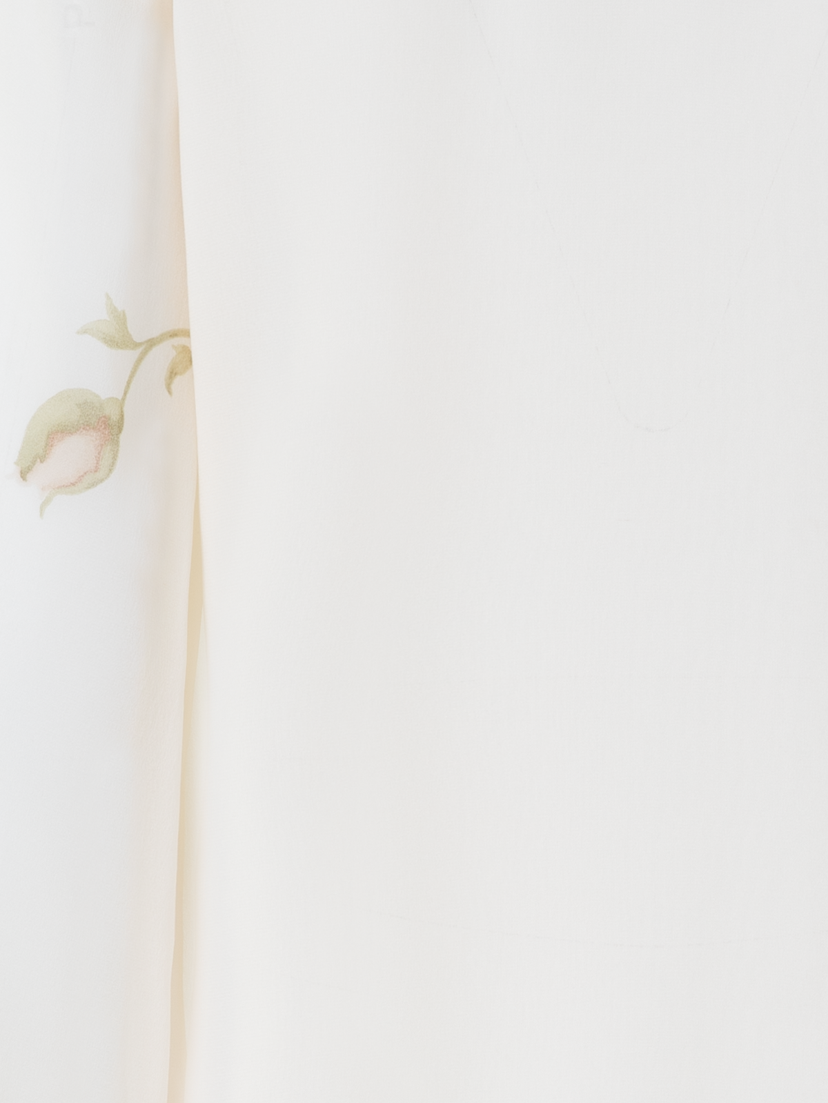 Designer Tie Neck Silk Blouse with Anemone Print - neutral - pastel - multicolor - ecru - white