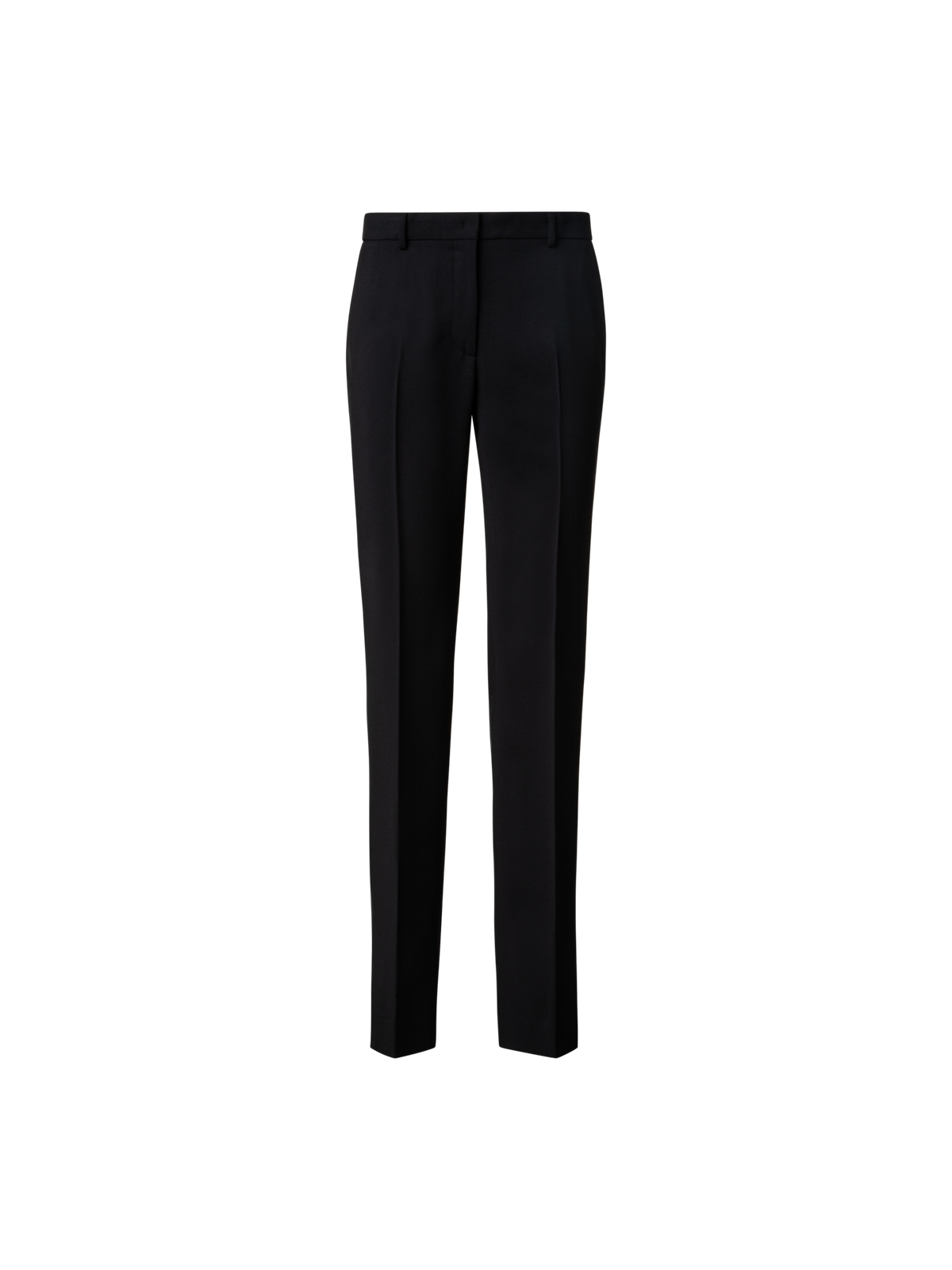 Designer Straight Wool Tricotine Pants - neutral - black