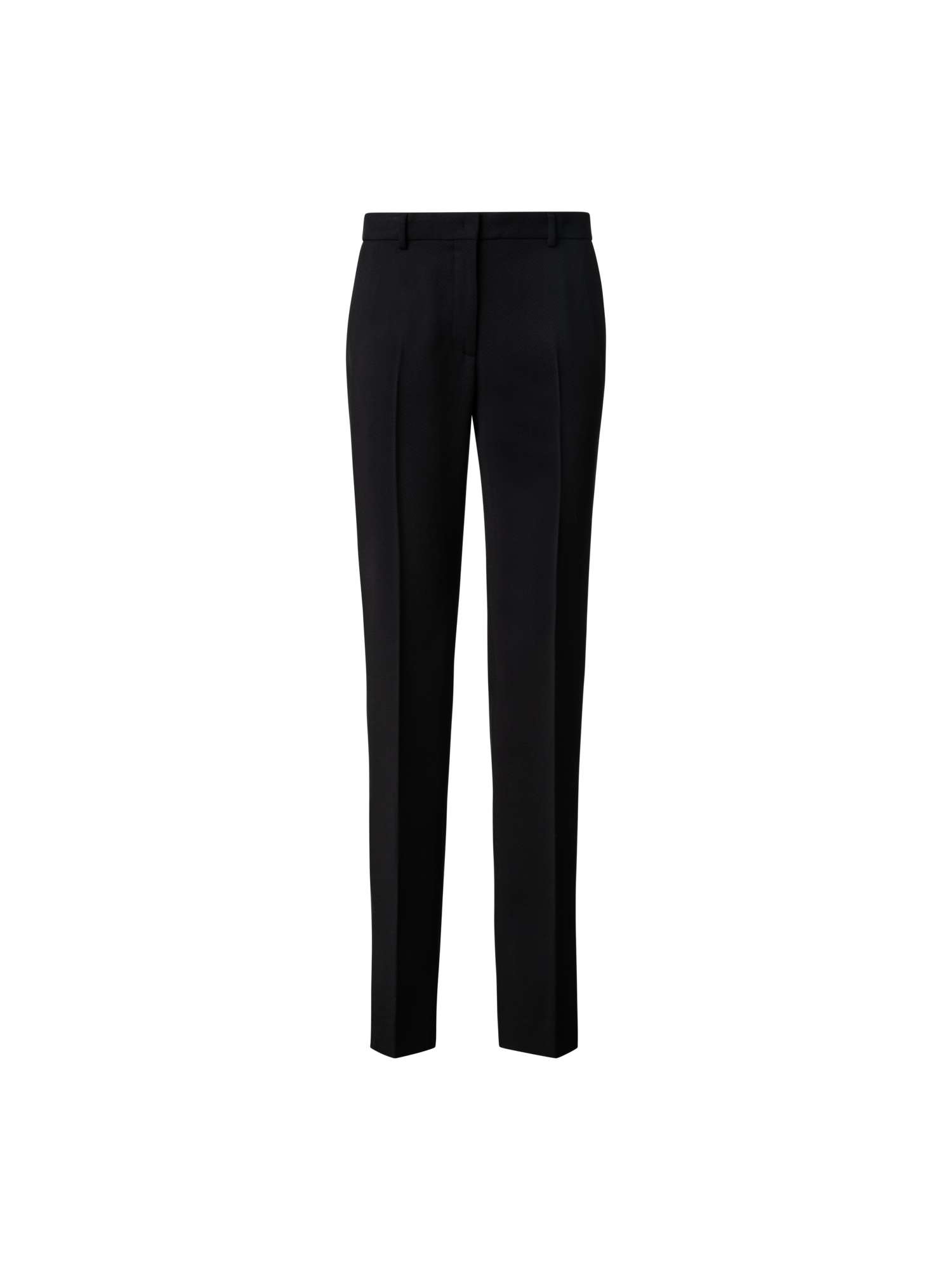 Designer Straight Wool Tricotine Pants - neutral - black