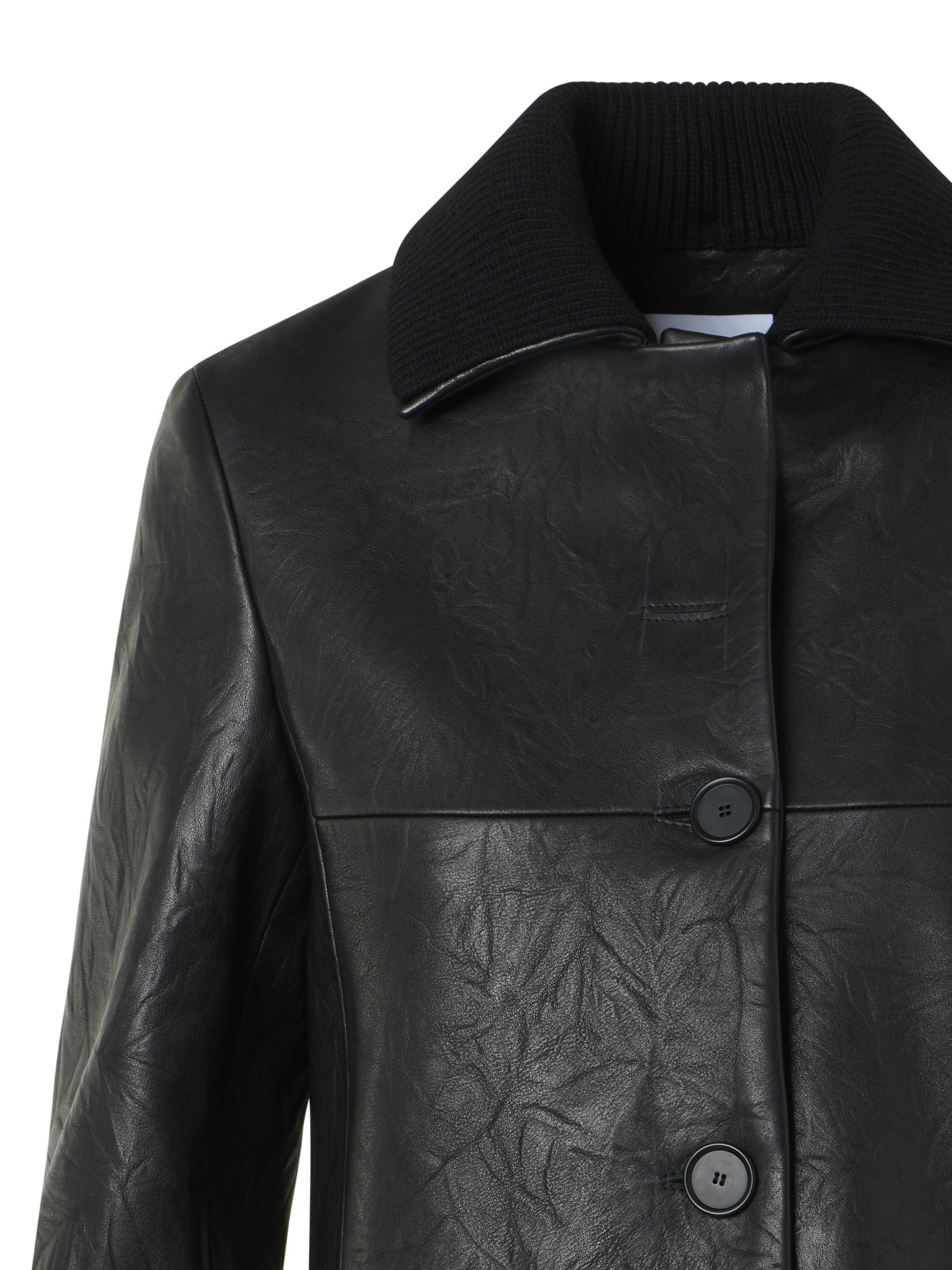 Designer Crinkled Lamb Nappa  Jacket - black