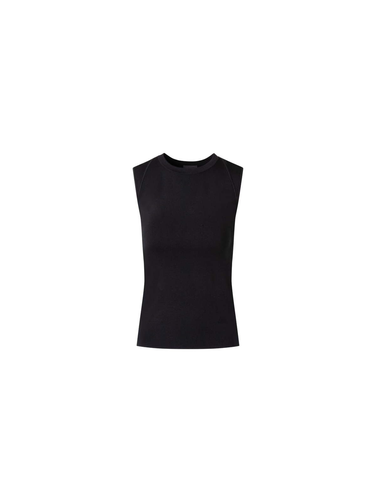 Designer Sleeveless Knit Top in Silk Stretch - black