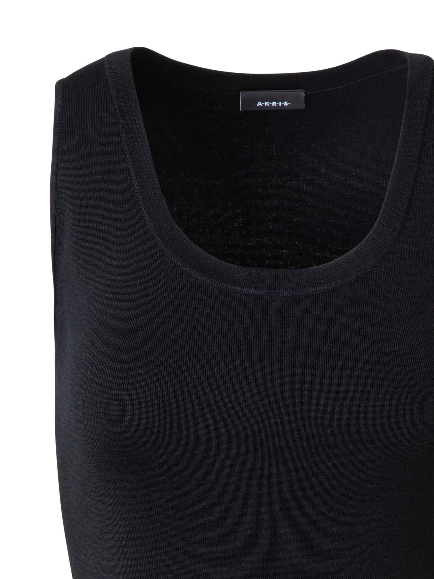 Designer Knit Tank Top in Silk Stretch - black - neutral