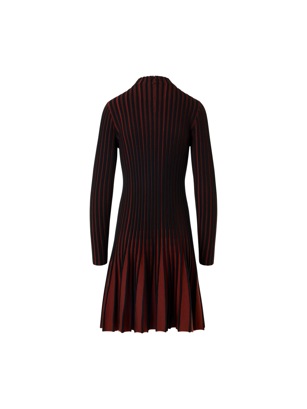 Designer Fit-and-Flare Ribbed Knit Dress - black - multicolor