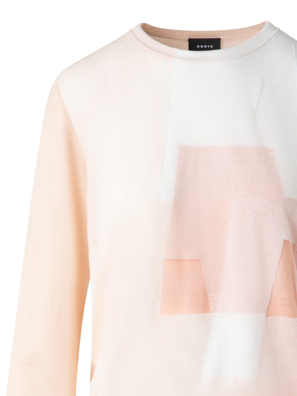 Designer Double Layer Intarsia Long Sleeves Sweater - neutral - pastel - multicolor - beige - pink