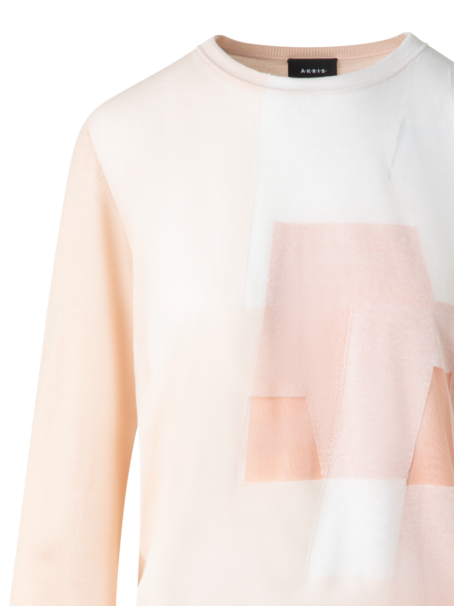 Designer Double Layer Intarsia Long Sleeves Sweater - neutral - pastel - multicolor - beige - pink