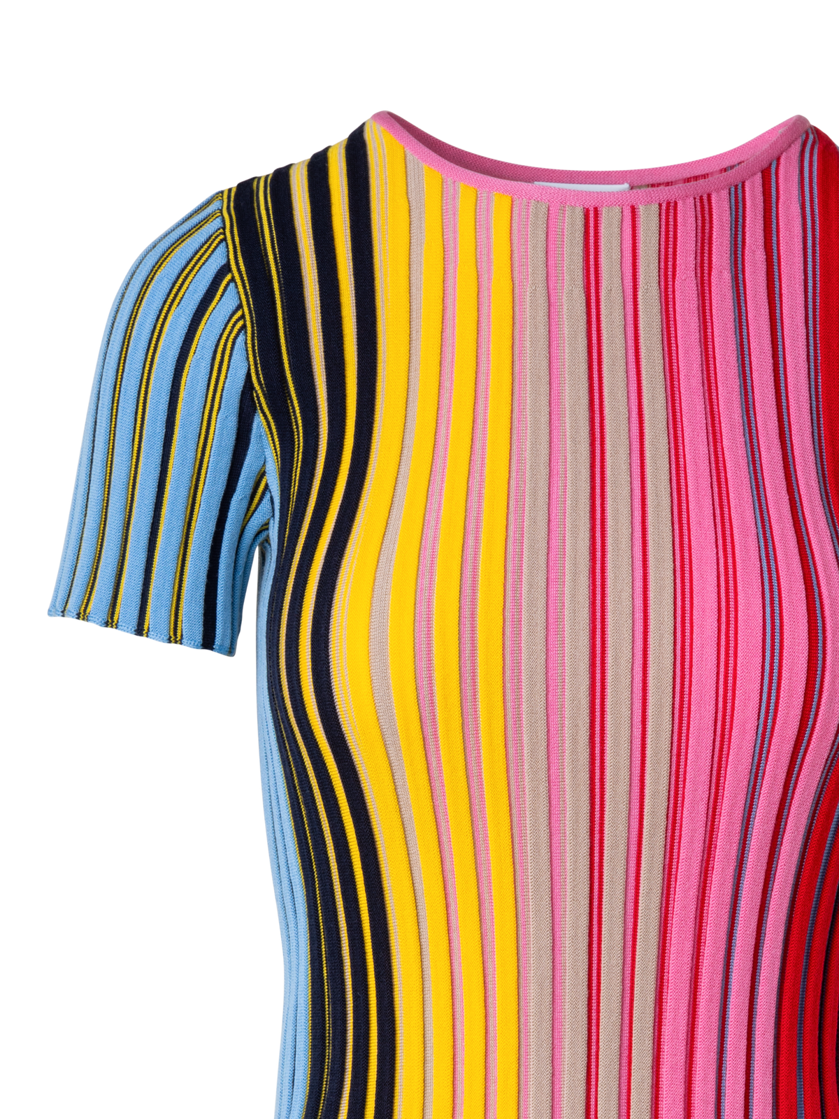 Designer Merino Wool Top with Rainbow Rib - multicolor