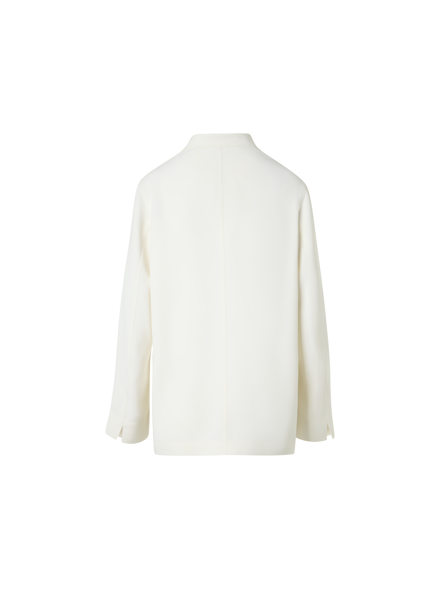 Designer Harp Long Techno Crêpe Jacket with Patch Pocket - ecru