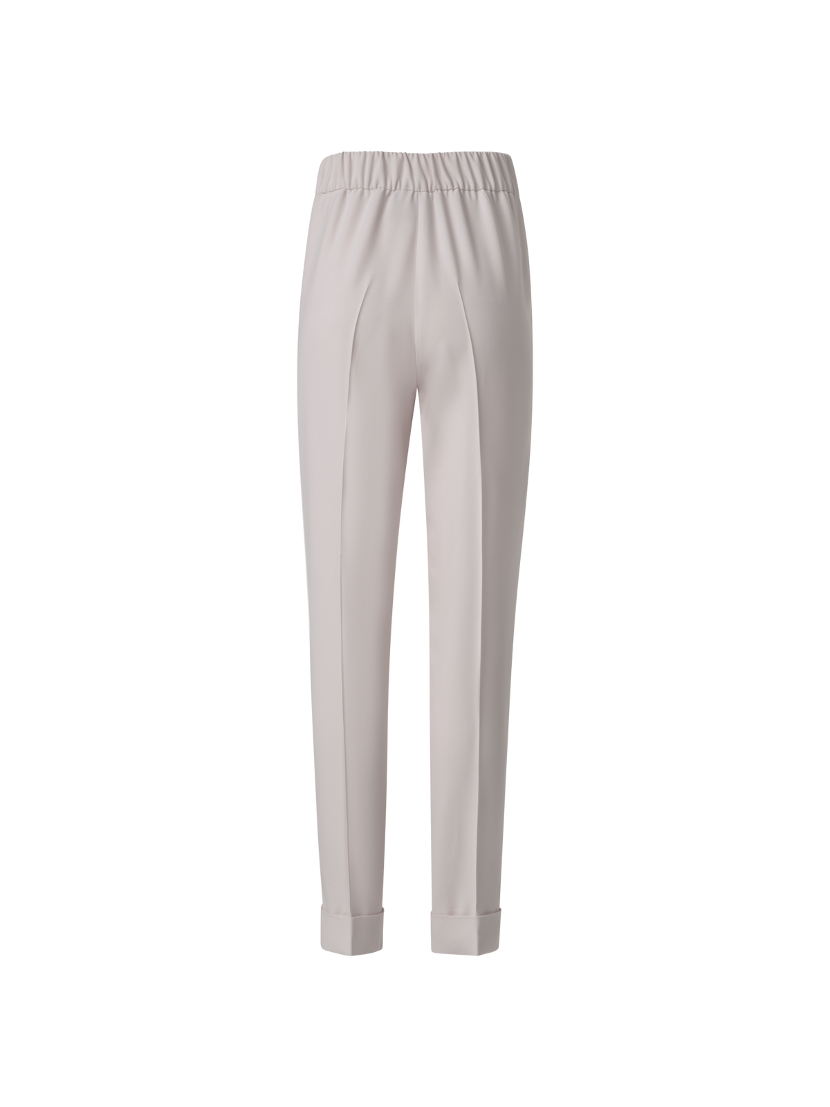 Designer Tapered Crêpe Pants with Elastic Back - neutral - grey - beige