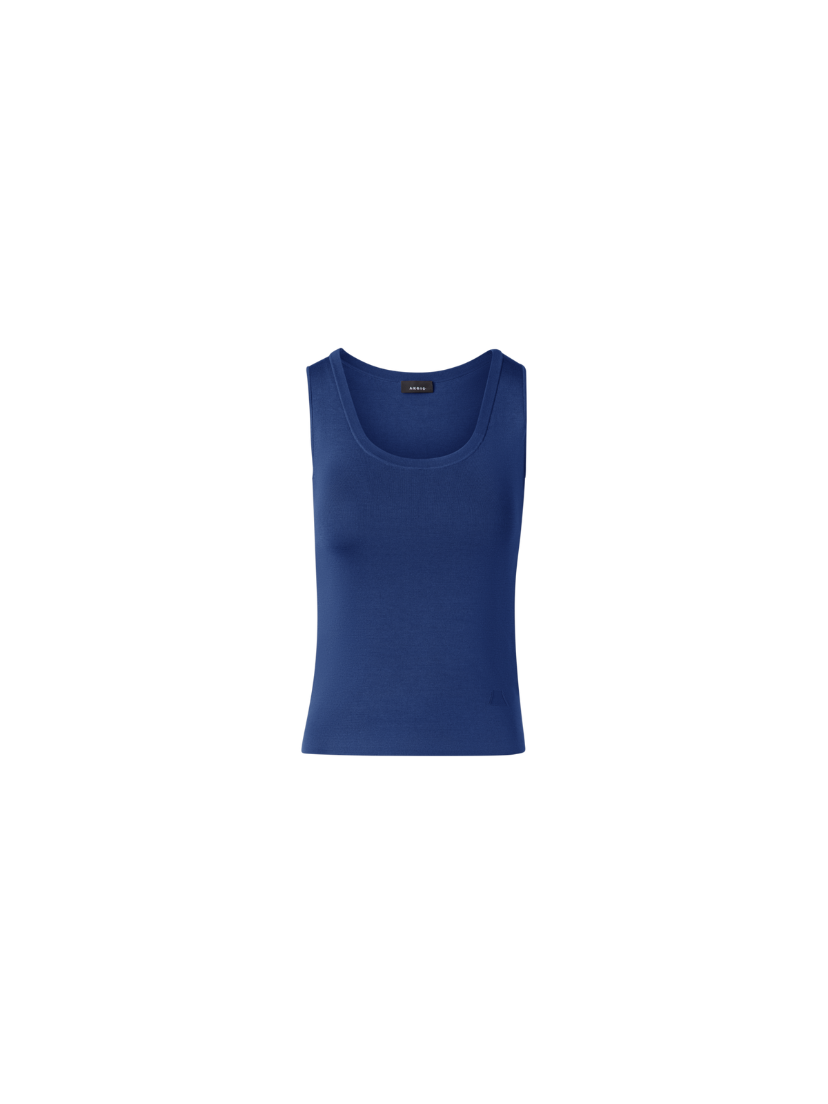 Designer Silk Knit Tank Top - navy - blue