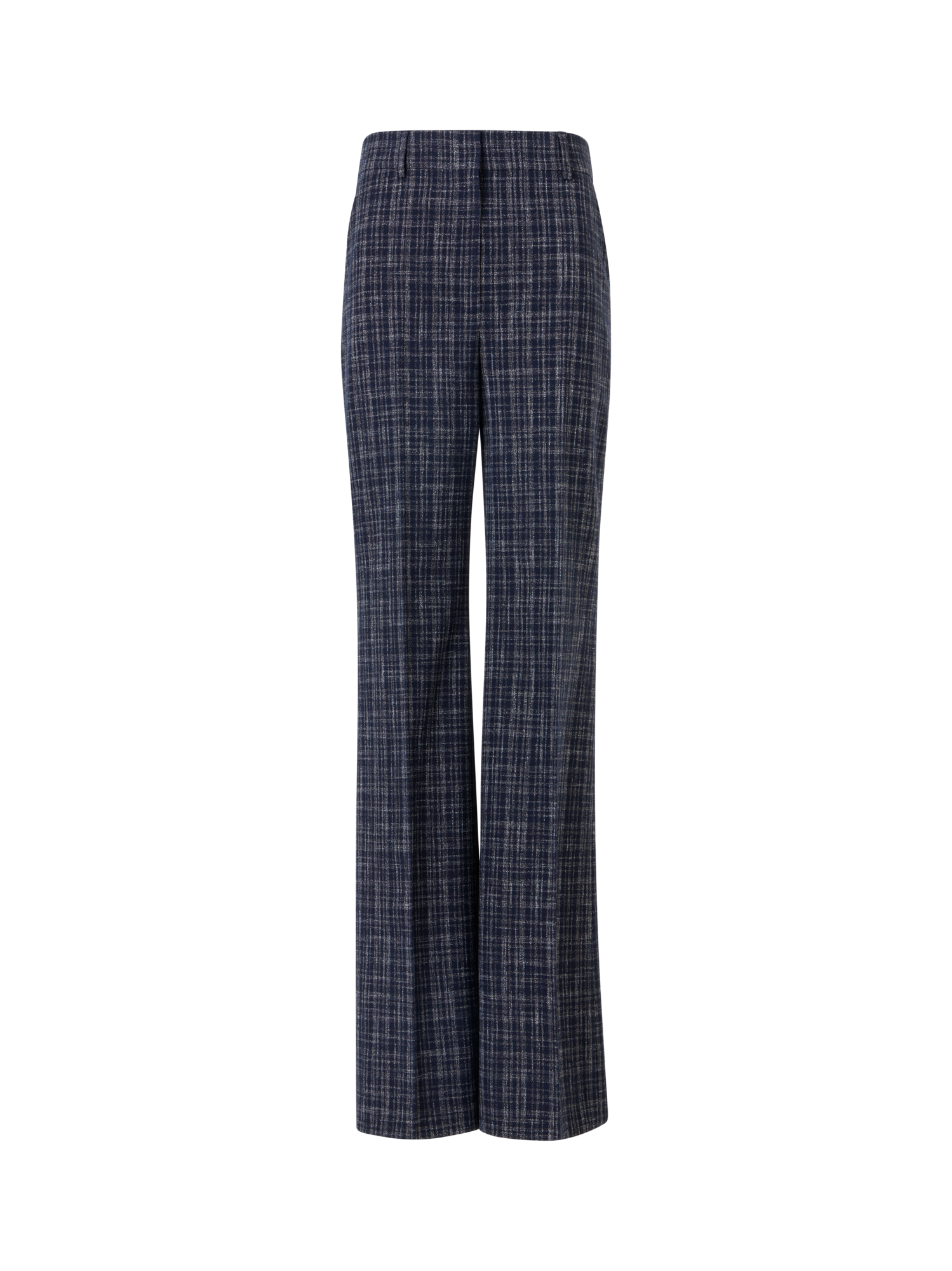 Designer Florine Wide-Straight-Leg Pants in Wool-Viscose Blend - navy
