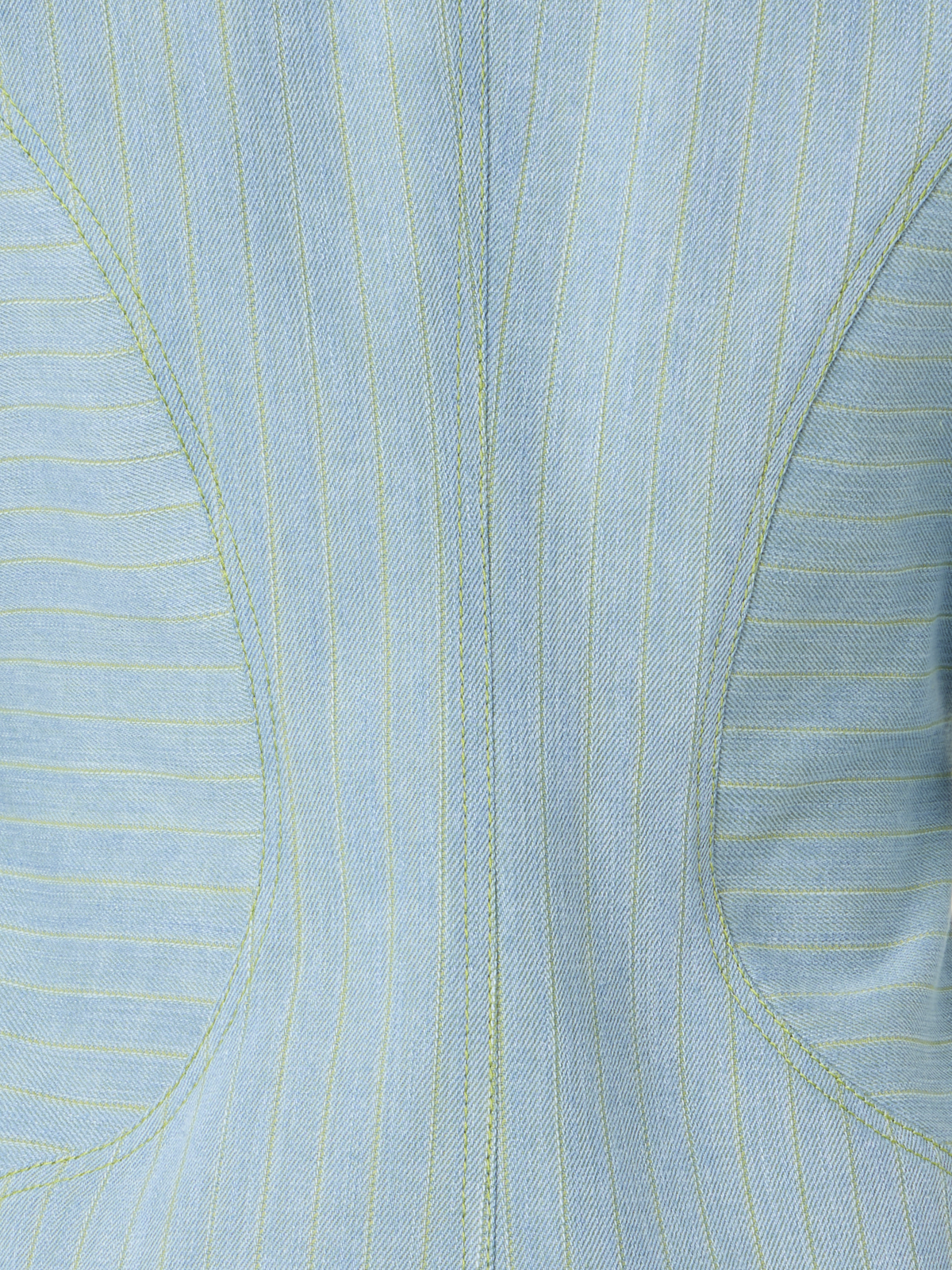Designer Pinstripe Denim Fitted Blouse - pastel - blue