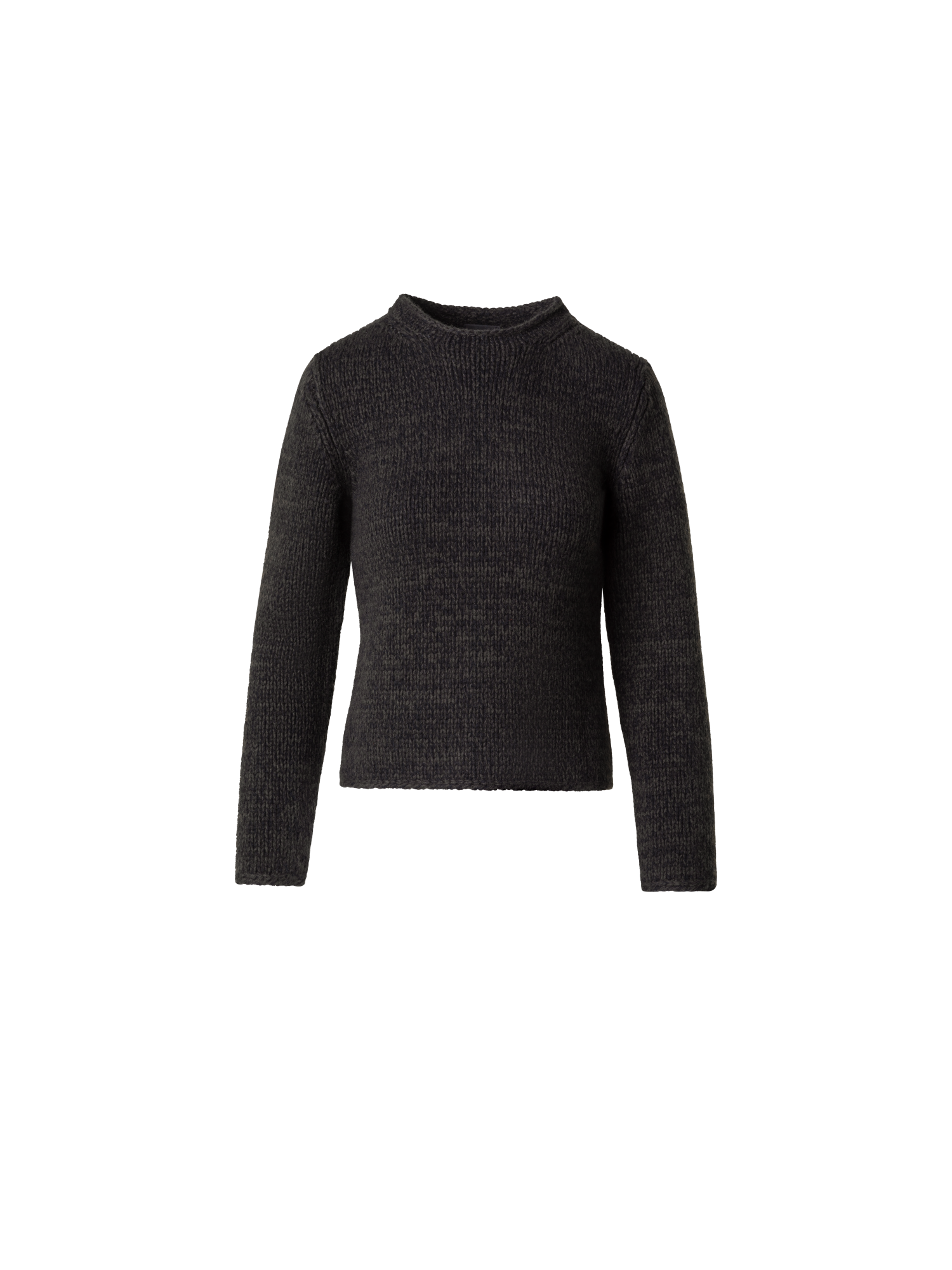 Designer Mouliné Cashmere Wool Round Neck Sweater - green - multicolor