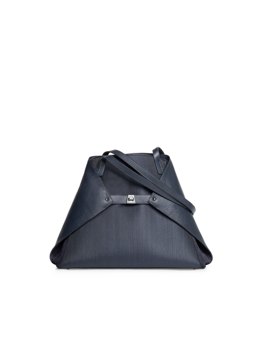 Designer Ai Medium Shoulder Tote - navy - blue