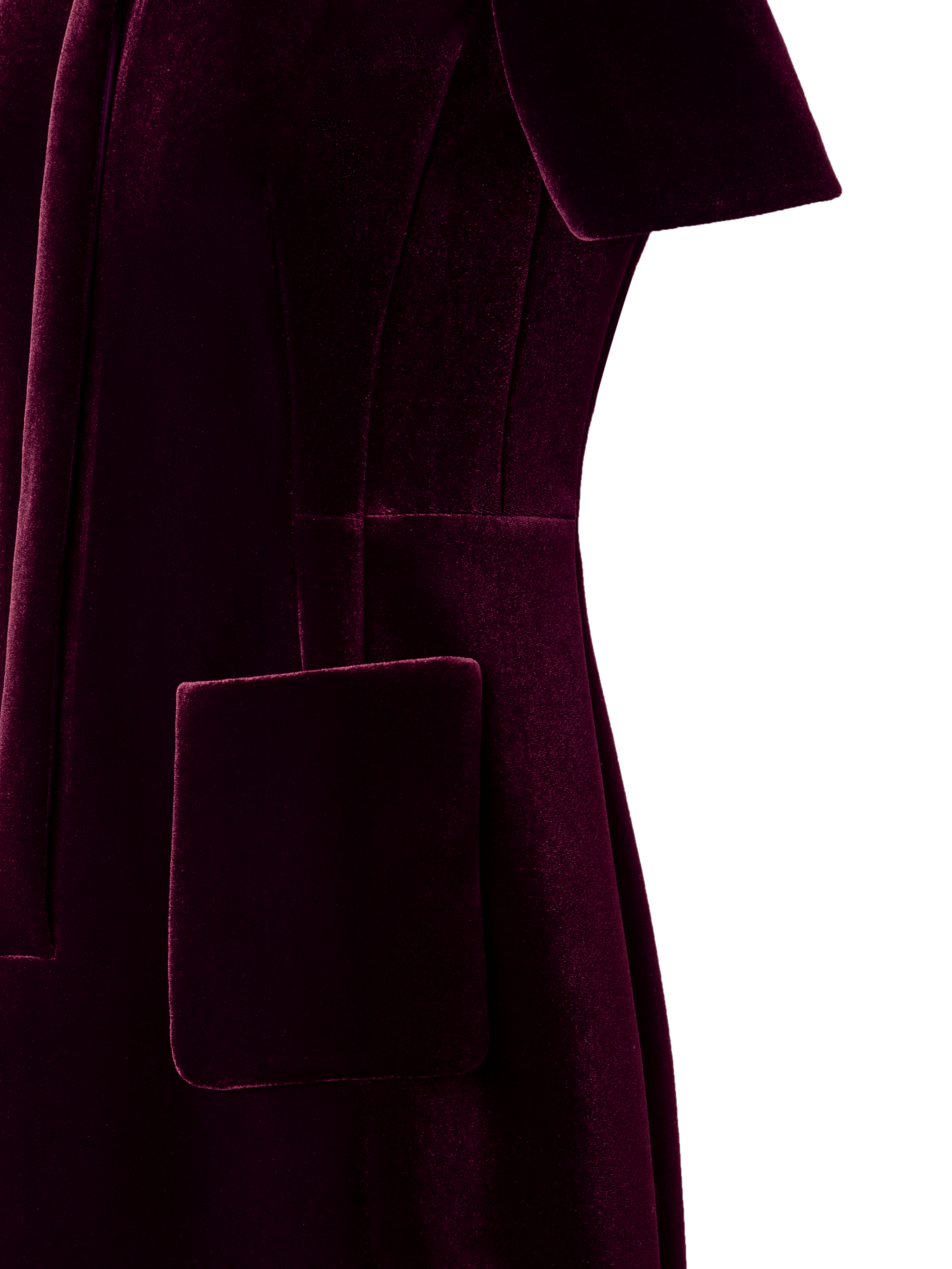 Designer Velvet Neoprene Short Dress - pink