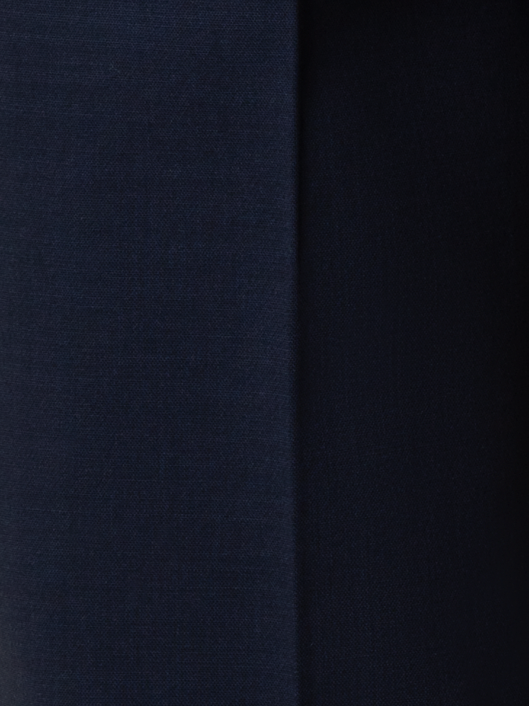 Designer Cropped Tapered Wool Double-Face Pants - navy - blue