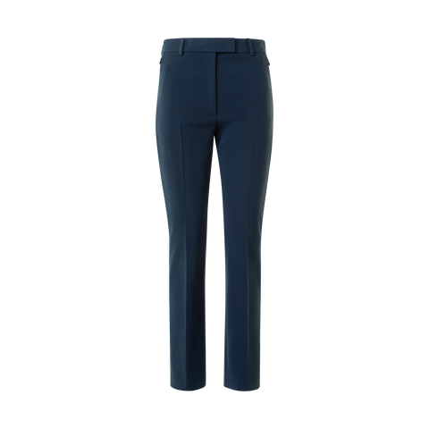 Cropped Straight Stretch Lyocell Wool Pants