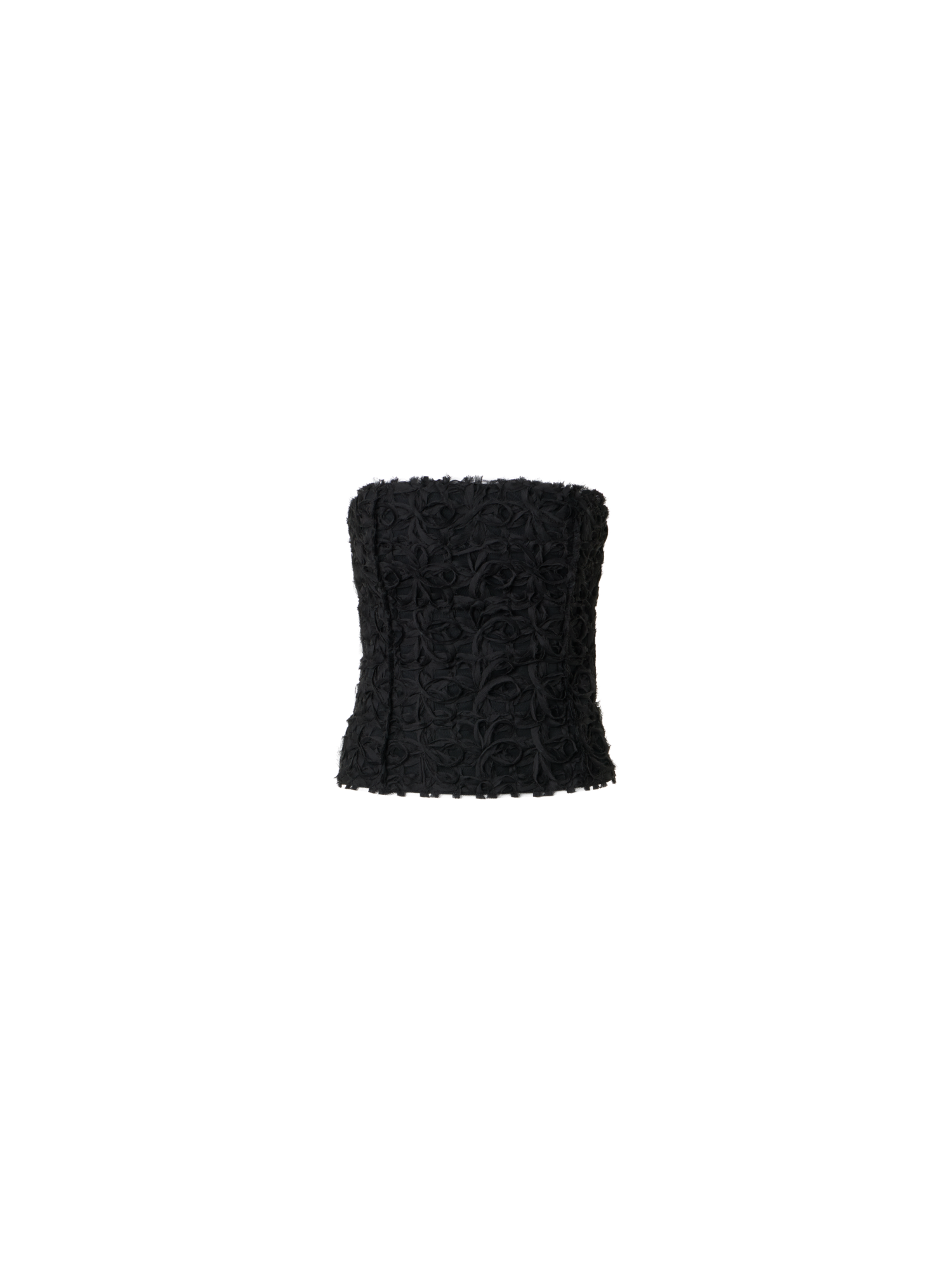 Designer 3D Scribble Embroidered Bustier Top - black