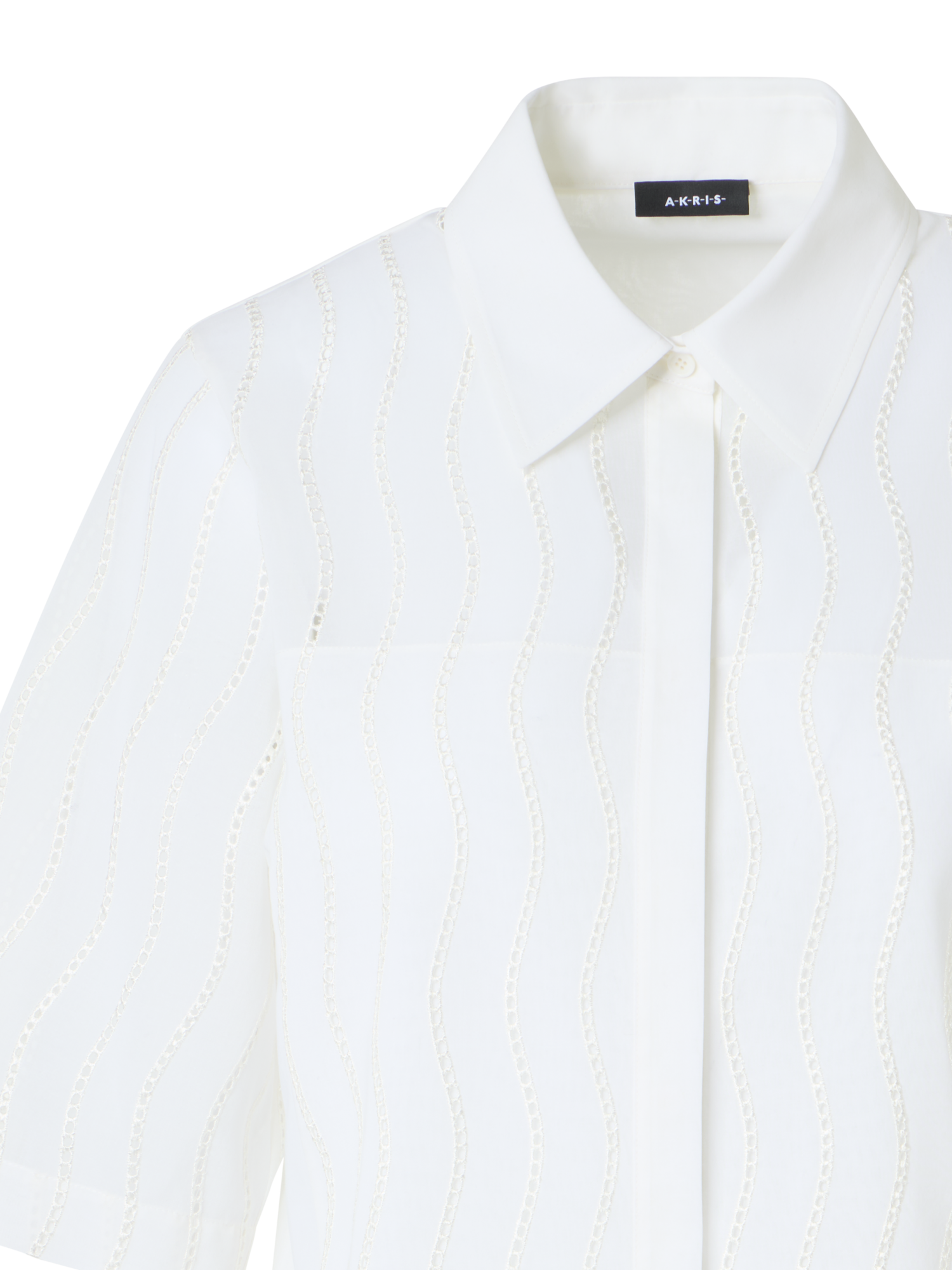 Designer Embroidered Boxy Cotton Blouse - ecru