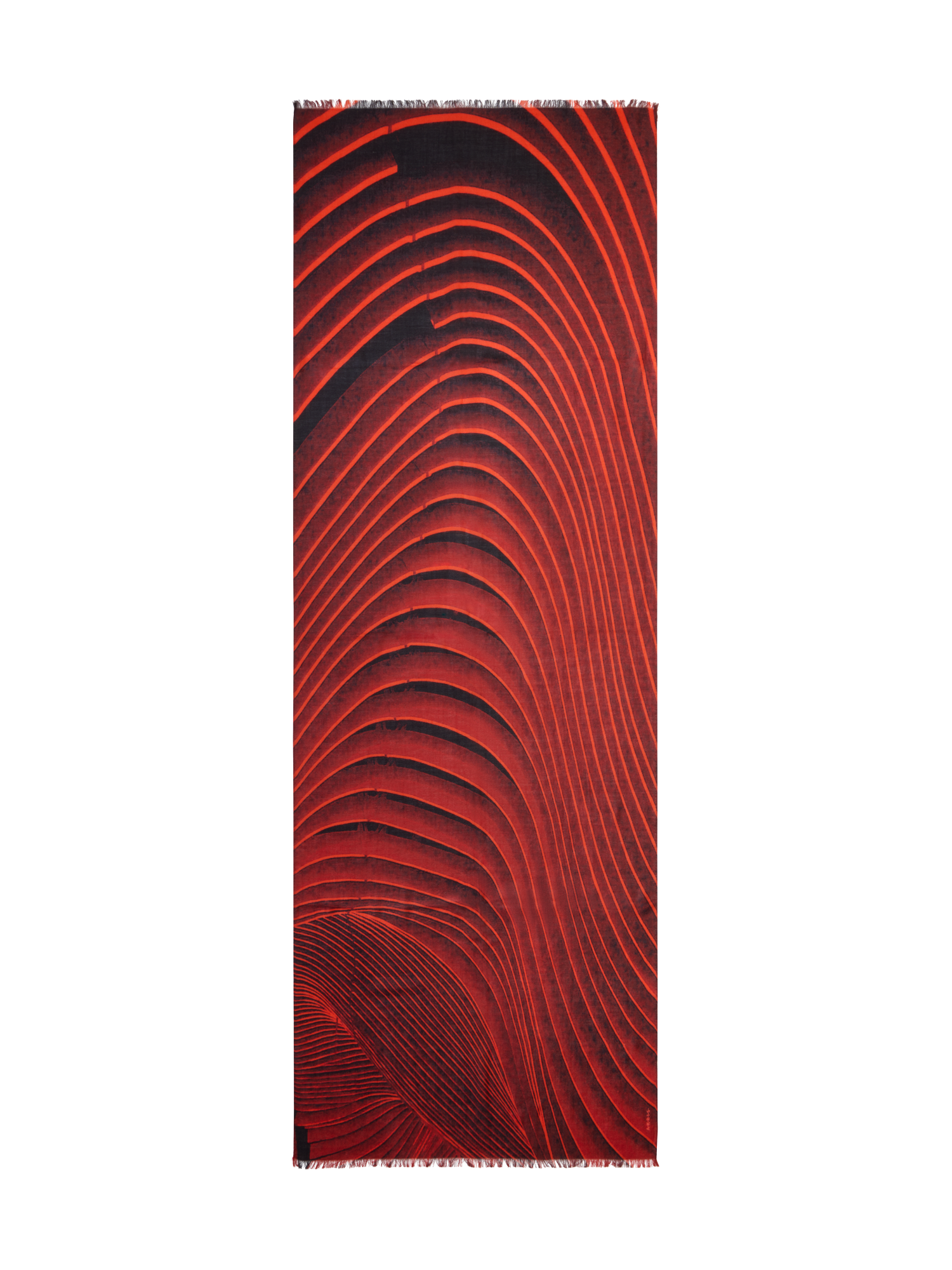 Designer Curves print scarf - multicolor - red