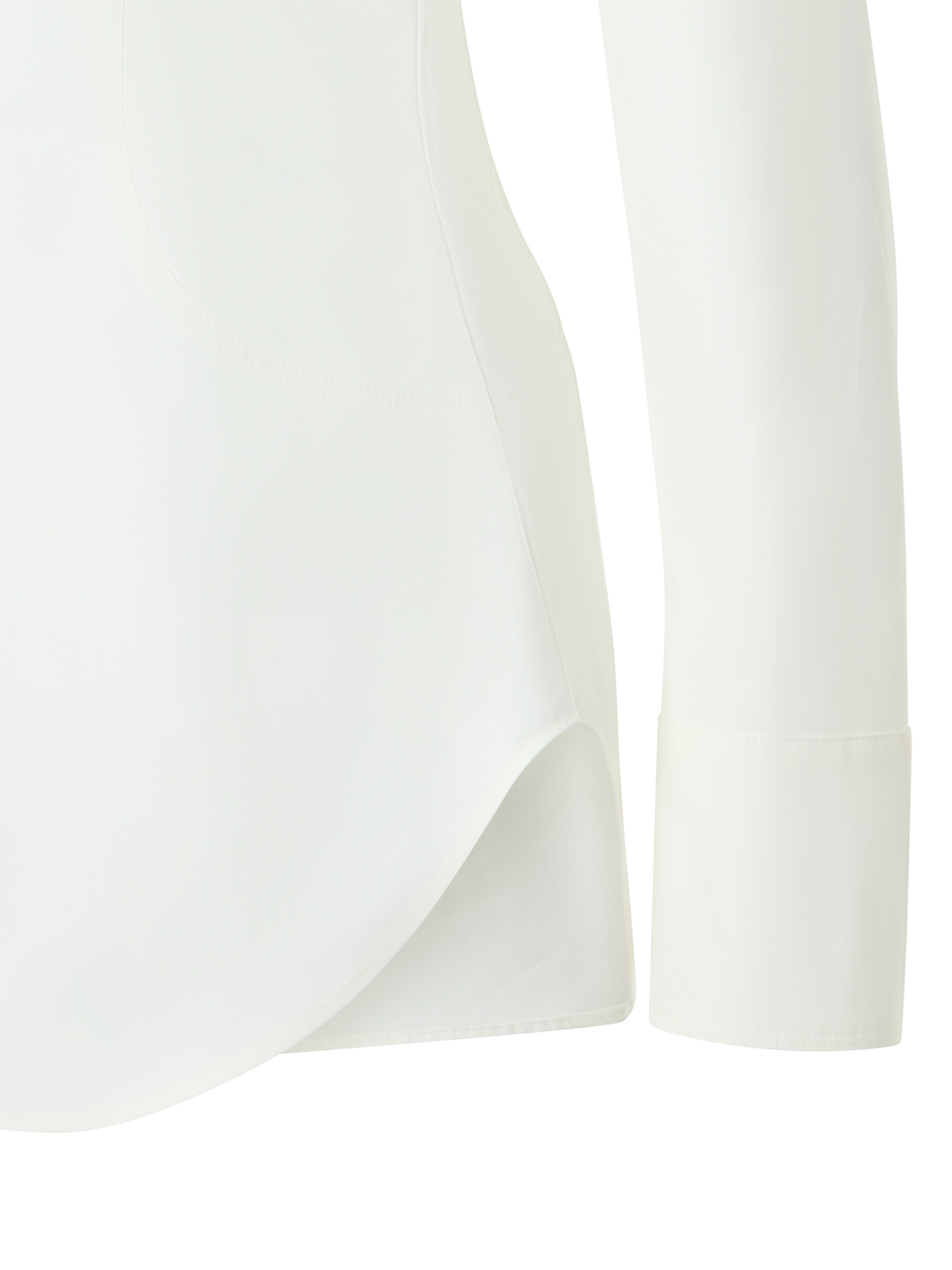 Designer Cinched Cotton Poplin Zip Blouse - ecru