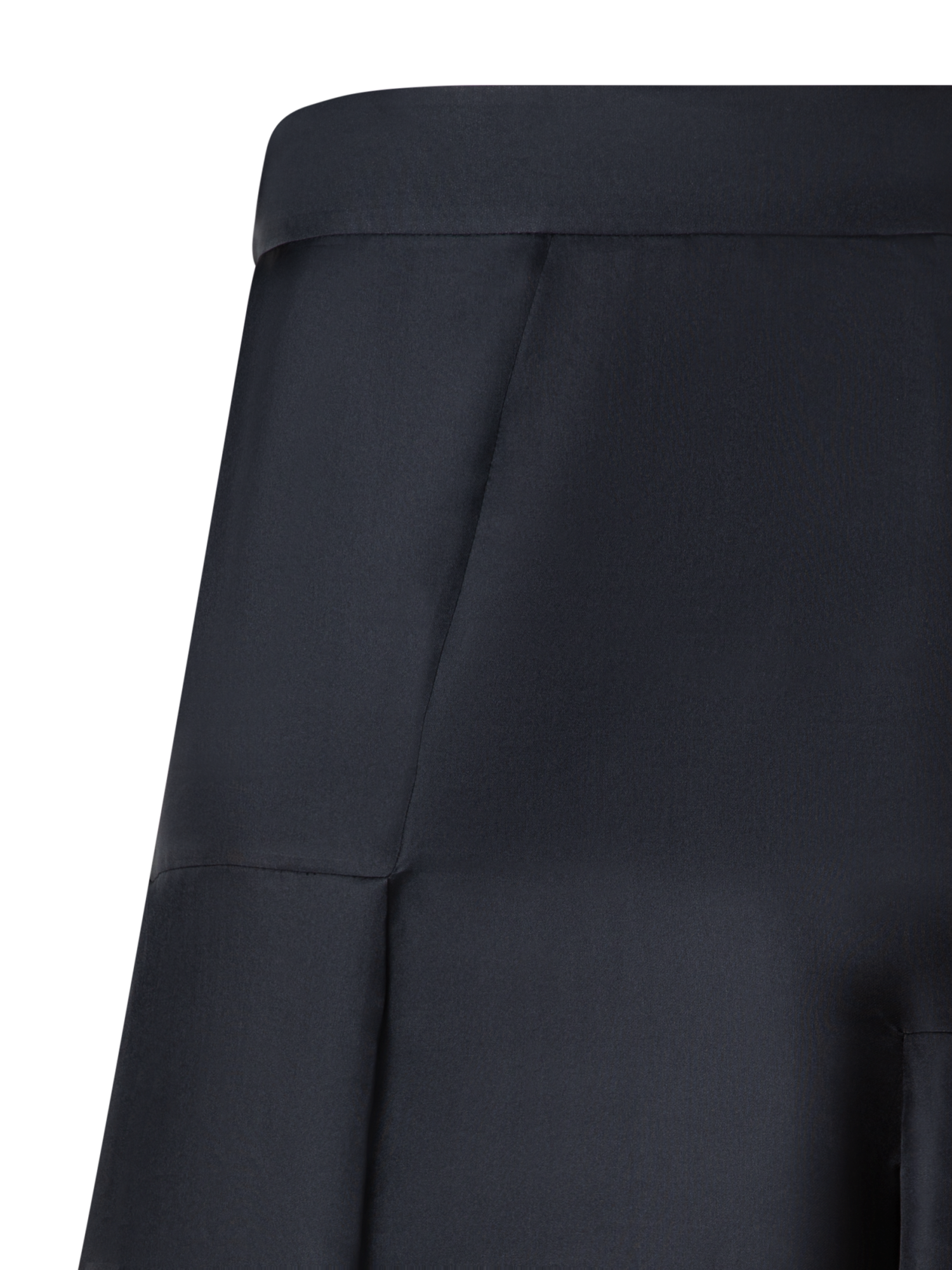 Designer Asymetrical Midi Skirt in Silk Organza - black