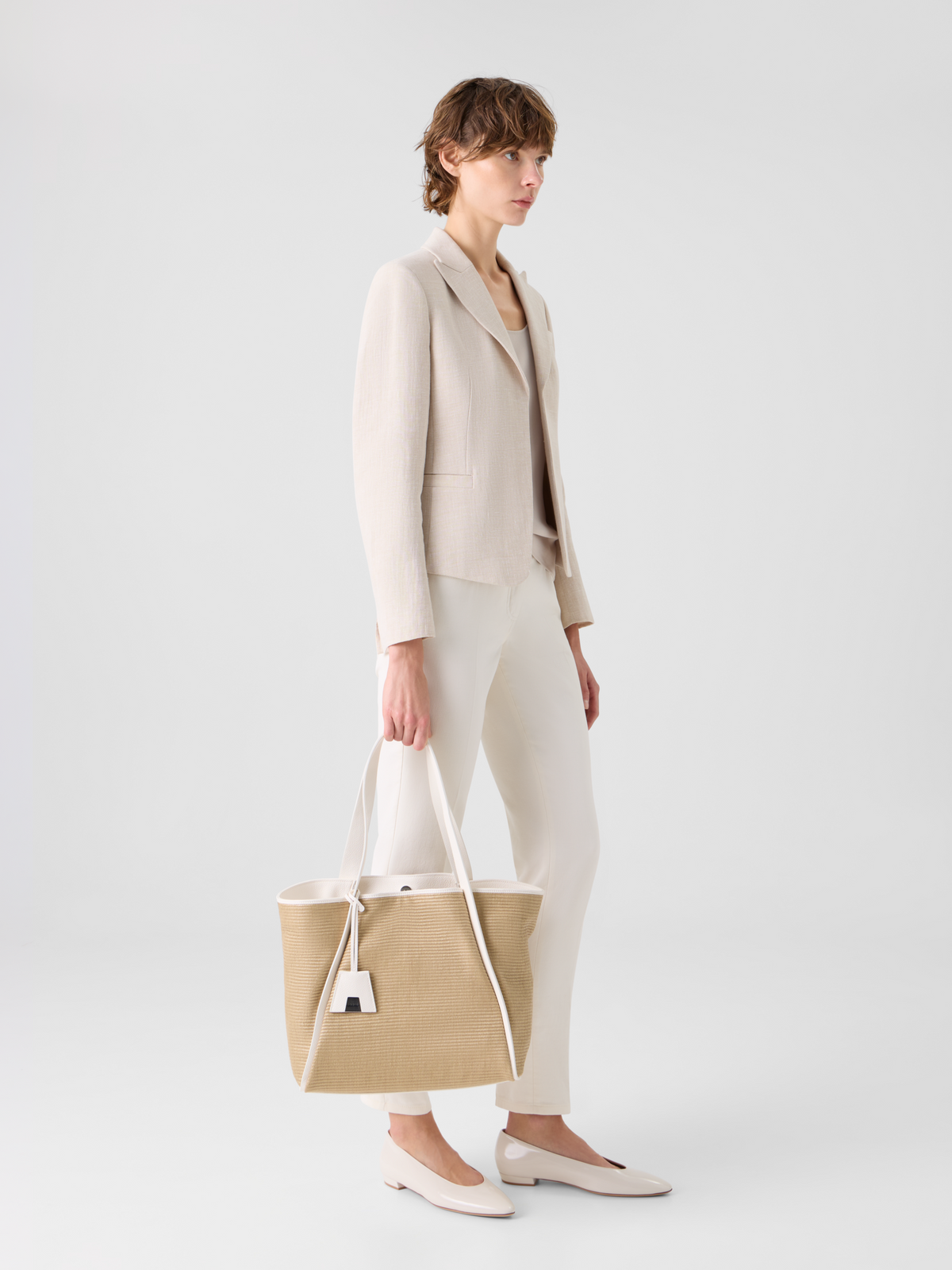 Designer Alex Medium Tote Bag - neutral - beige #editorial