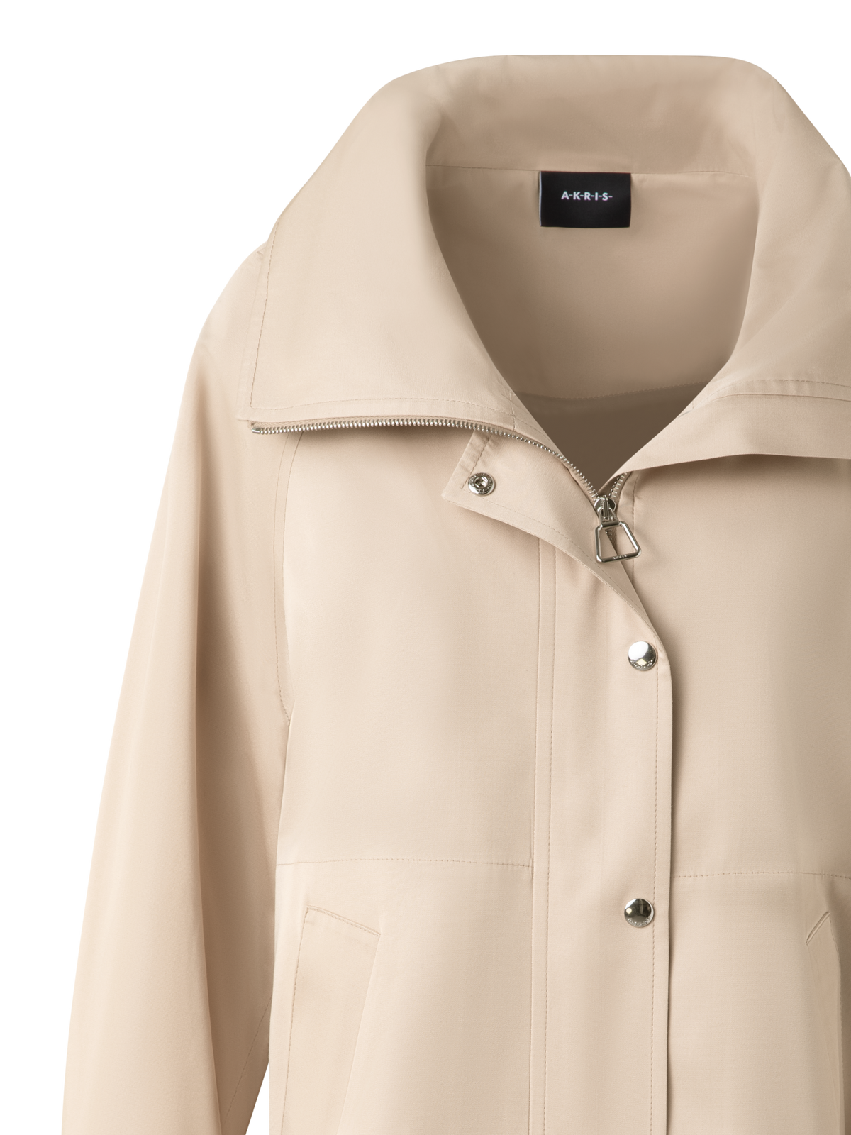 Designer Oversized Water-Resistant Silk Parka - neutral - pastel - beige