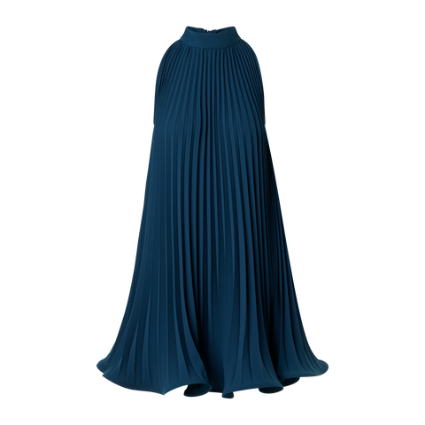 Plissee-Neckholder-Minikleid in A-Linie