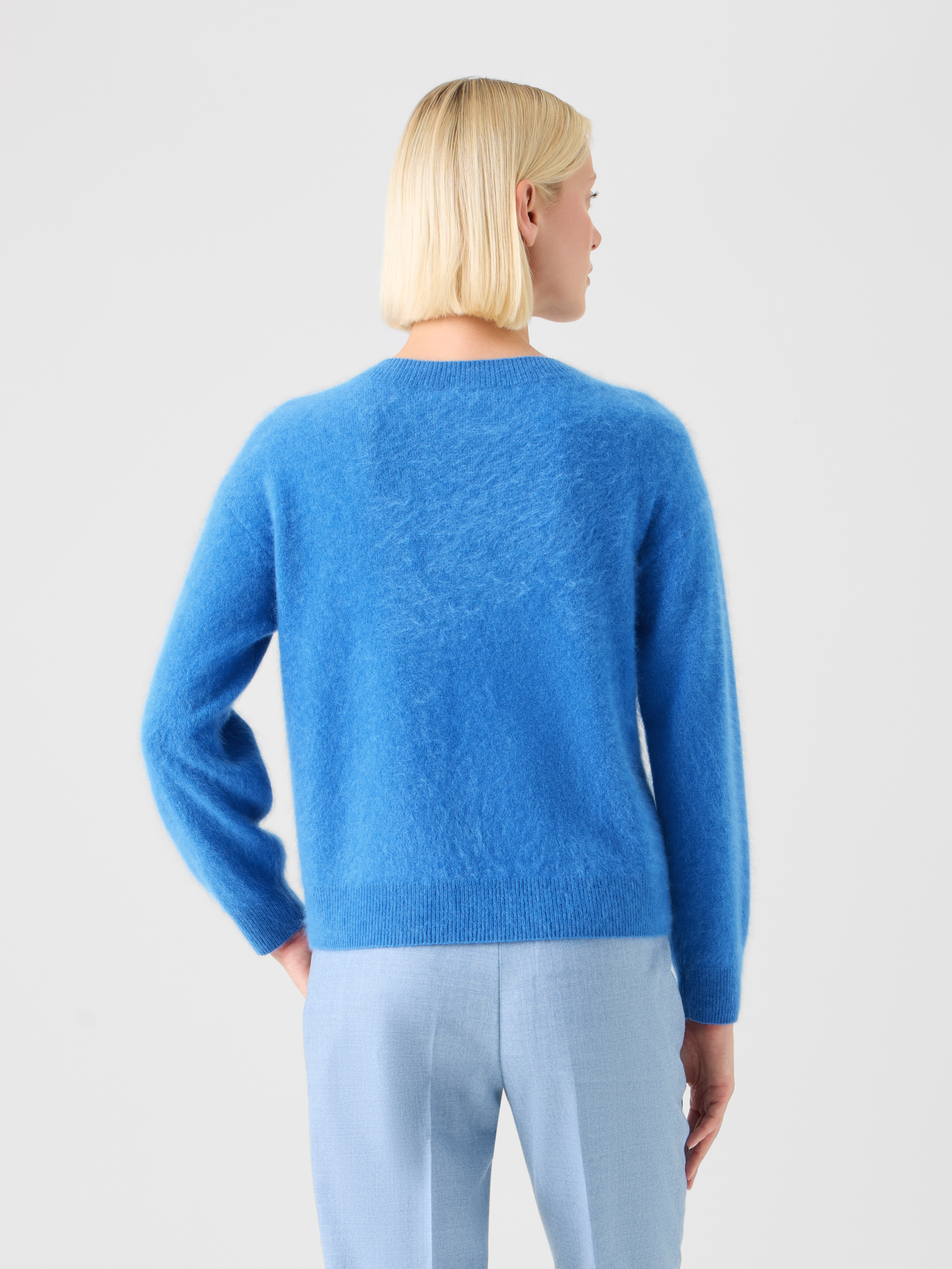 Designer Cloud Cashmere Knit Sweater - blue 