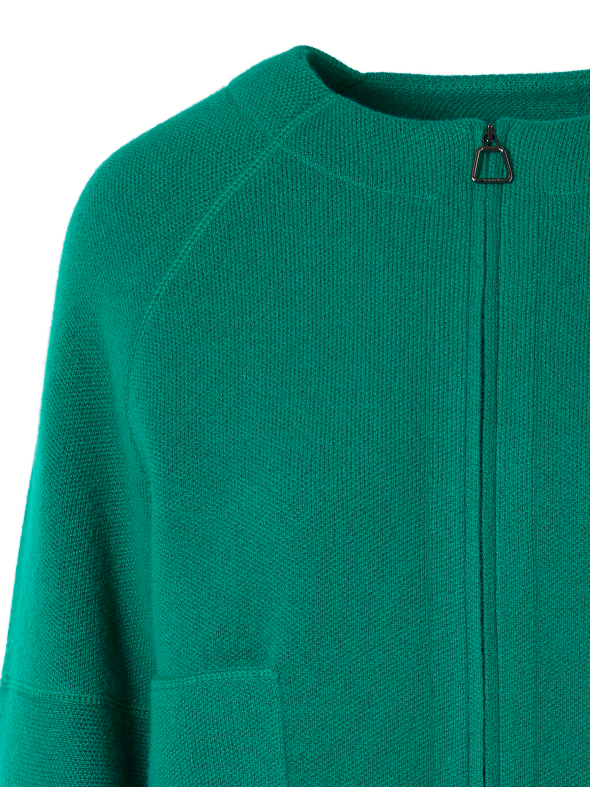 Designer Cashmere-Piqué Knit Cardigan - green