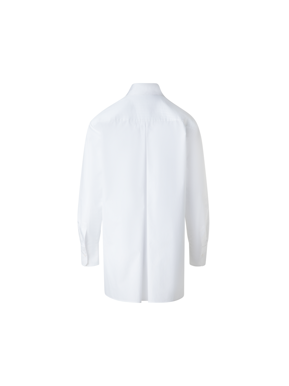 Designer Oversized Shirt in Pleated Cotton Voile  - neutral - white