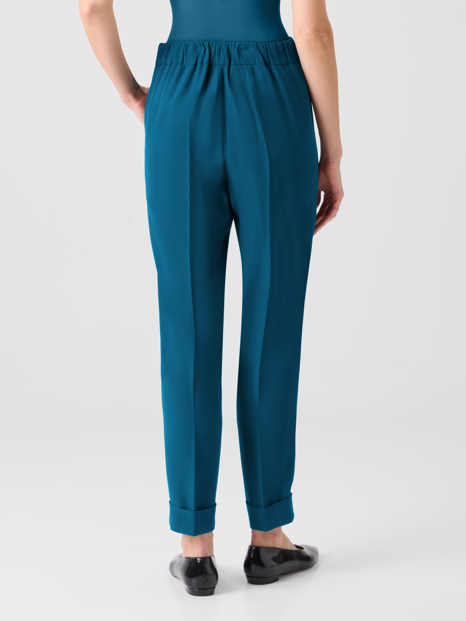 Designer Chris Tapered Pants with Elastic Waist - green