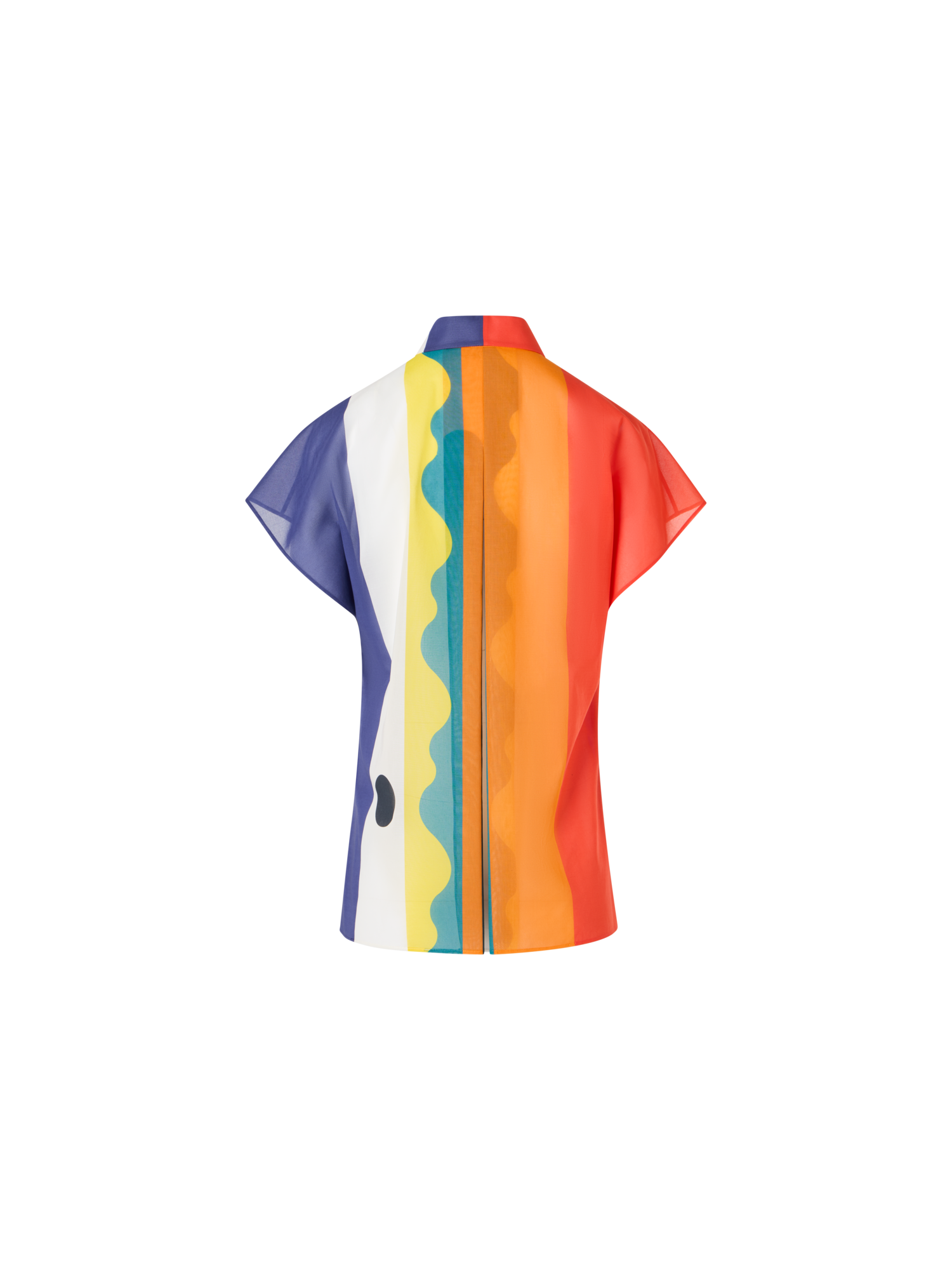 Designer Cotton Tunic Blouse with Paravent Print - multicolor