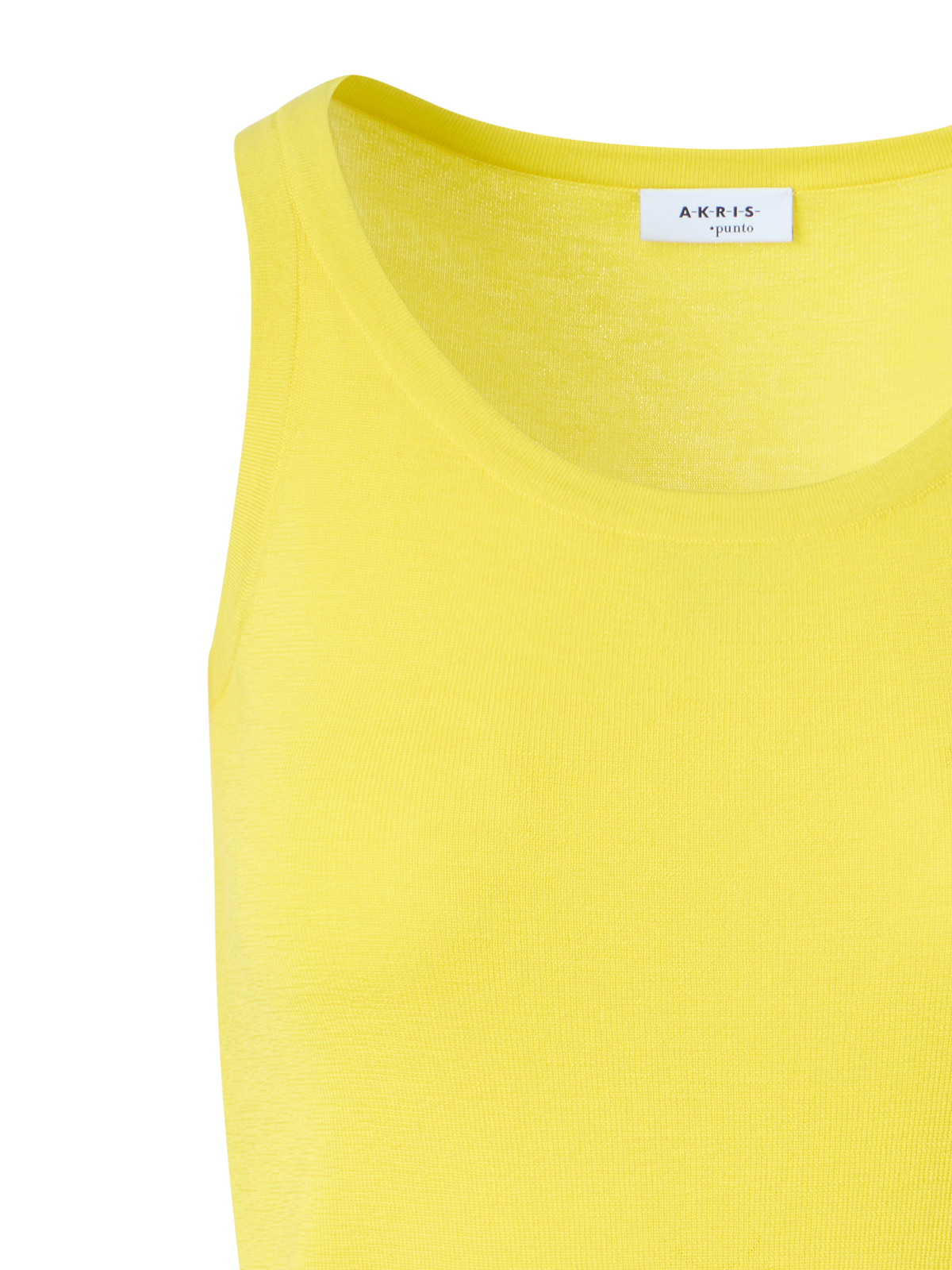 Designer Fitted Merino Wool Tank Top with Scoop Neck - yellow
