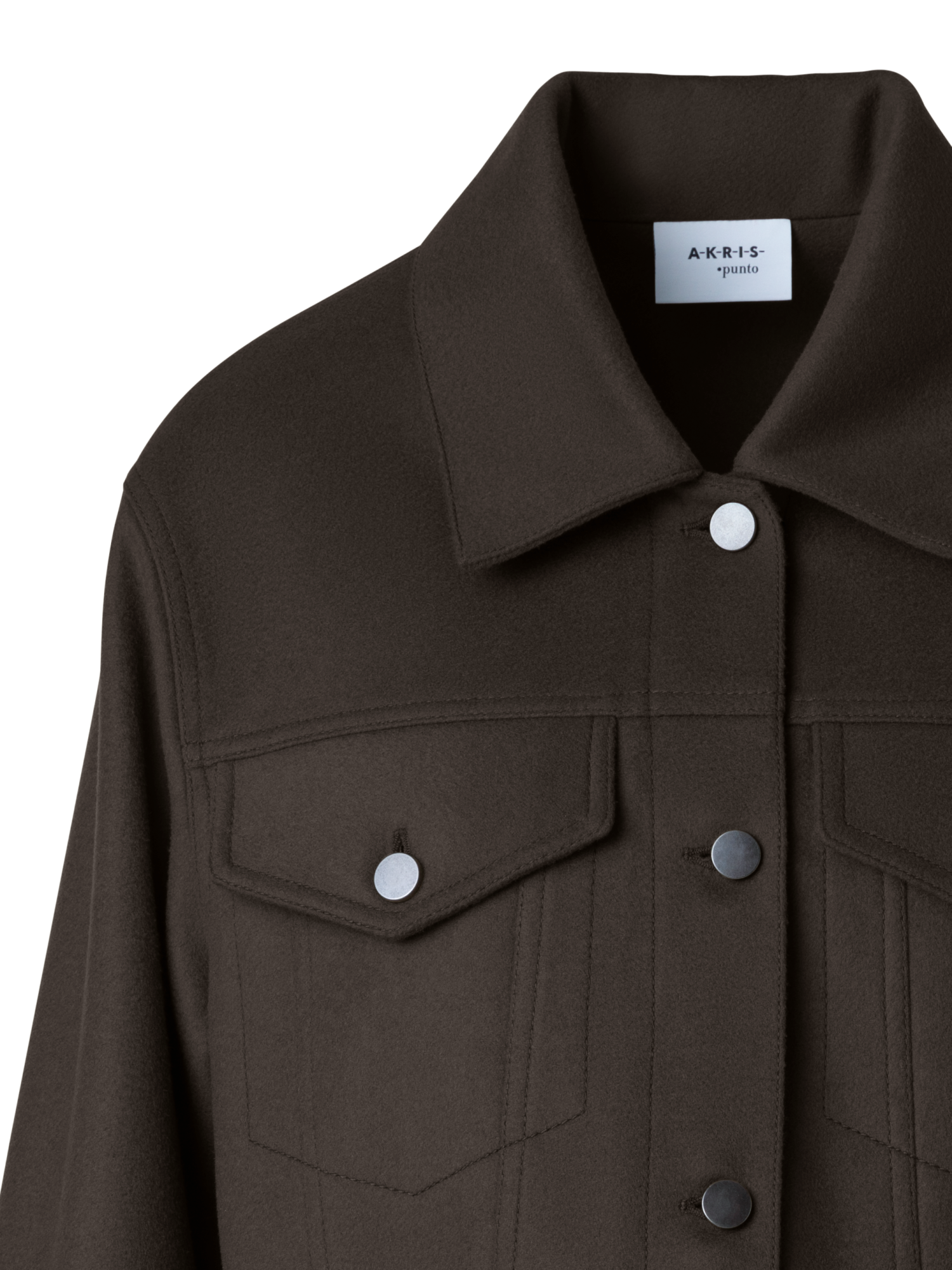 Designer Oversized Wool Flannel Shirt Jacket - neutral - brown