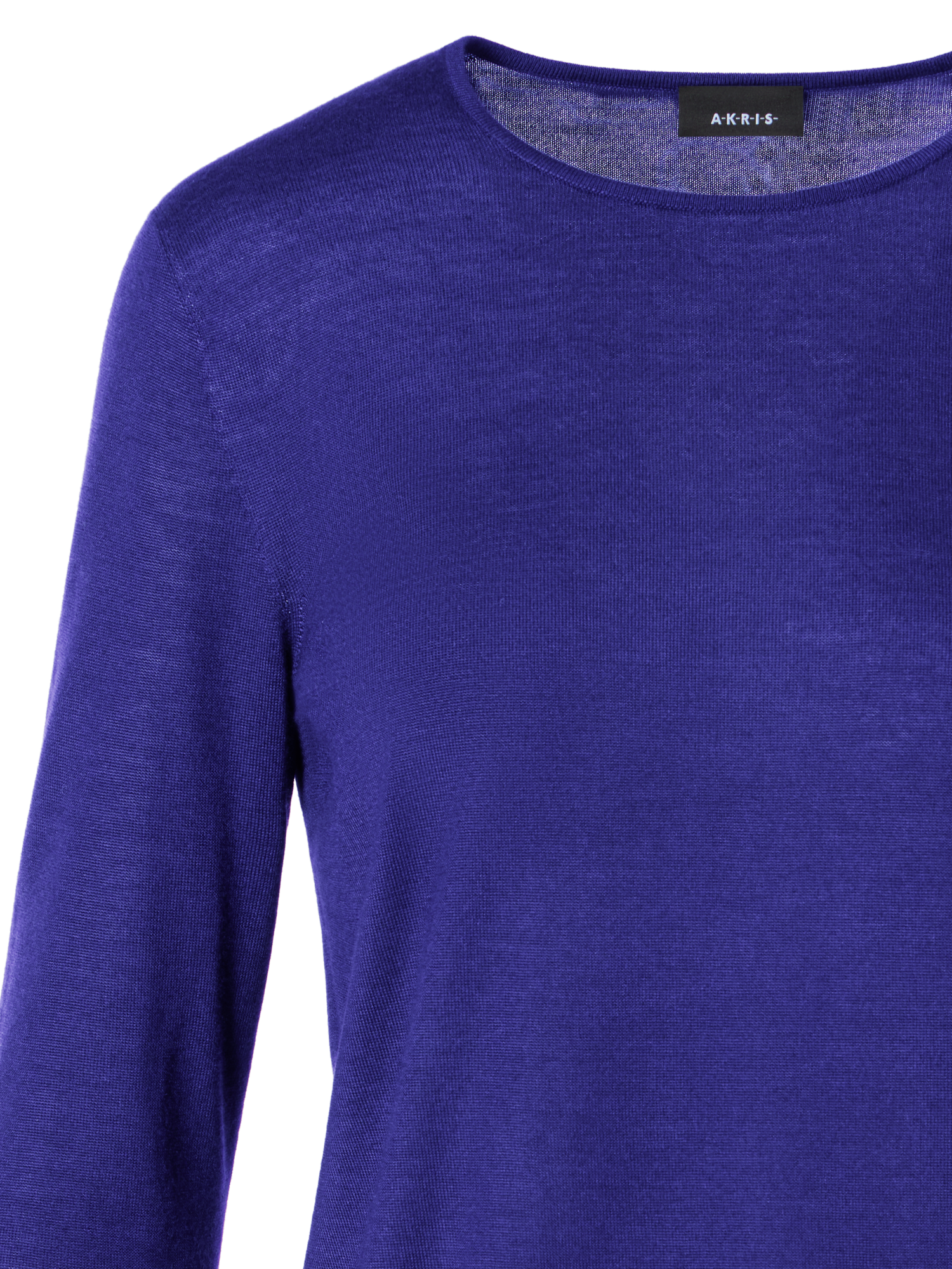 Designer Long-Sleeve Cashmere-Silk Knit Sweater - purple