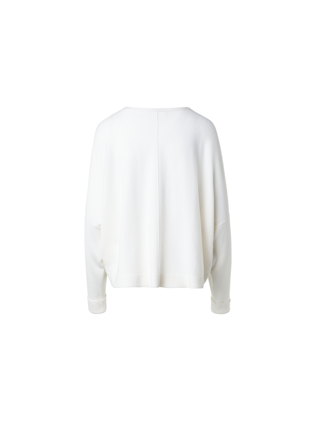 Designer Oversize 100% Cashmere Sweater with V-Neck - ecru - white