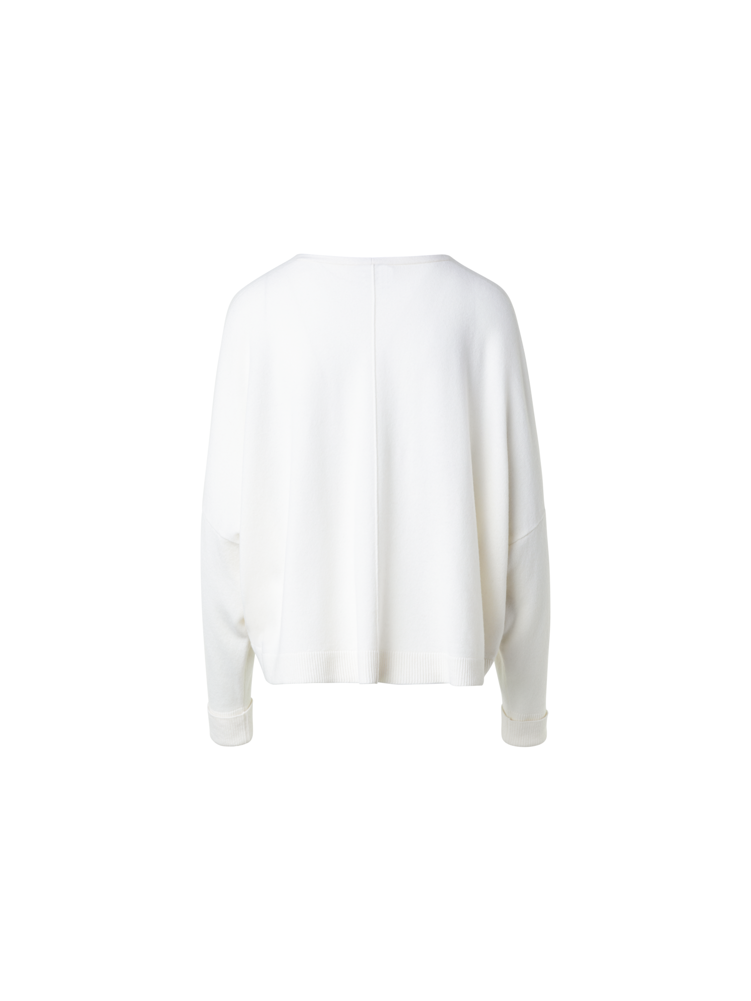 Designer Oversize 100% Cashmere Sweater with V-Neck - ecru - white