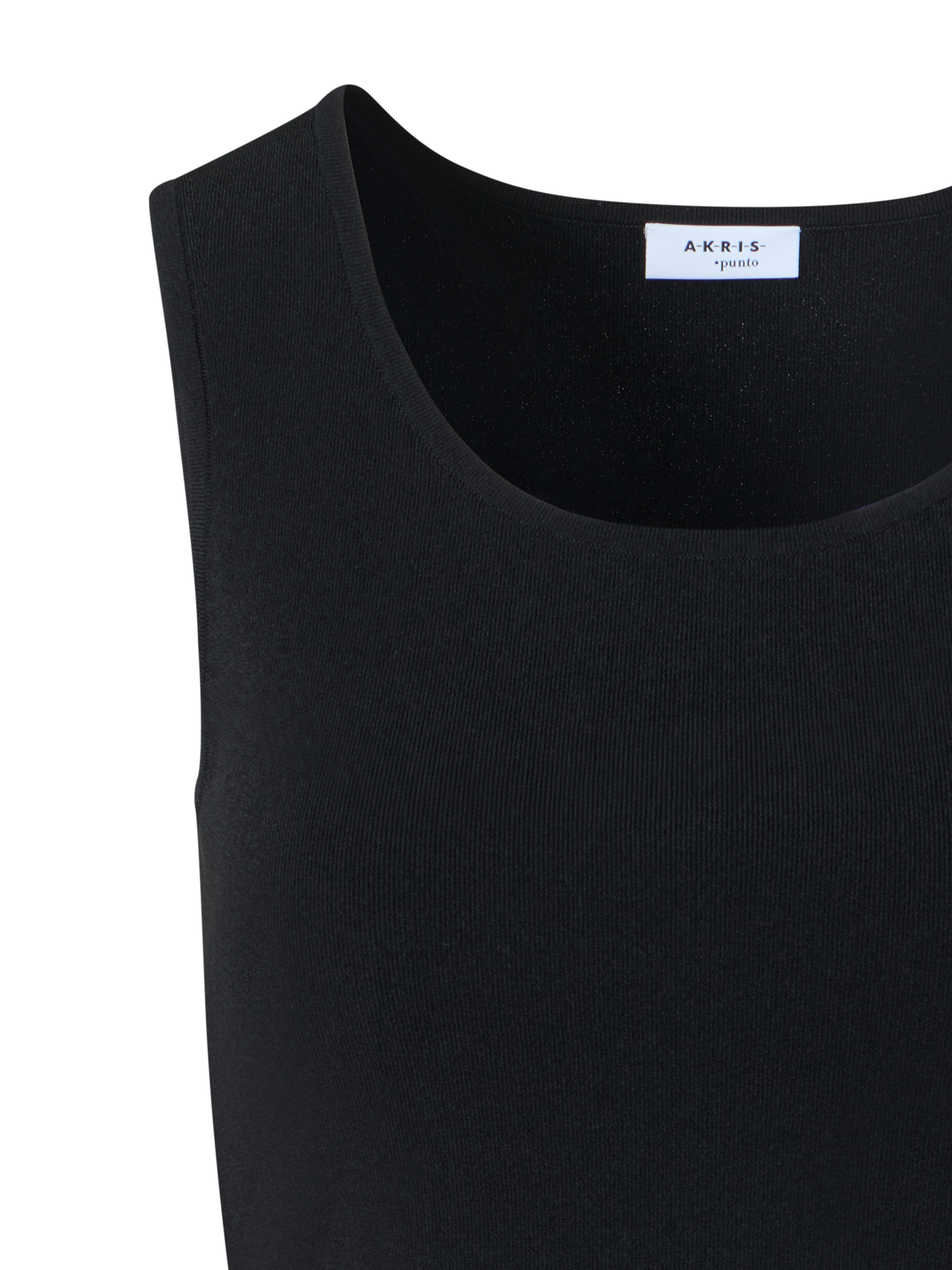 Designer Fitted Viscose Blend Knit Tank Top - black