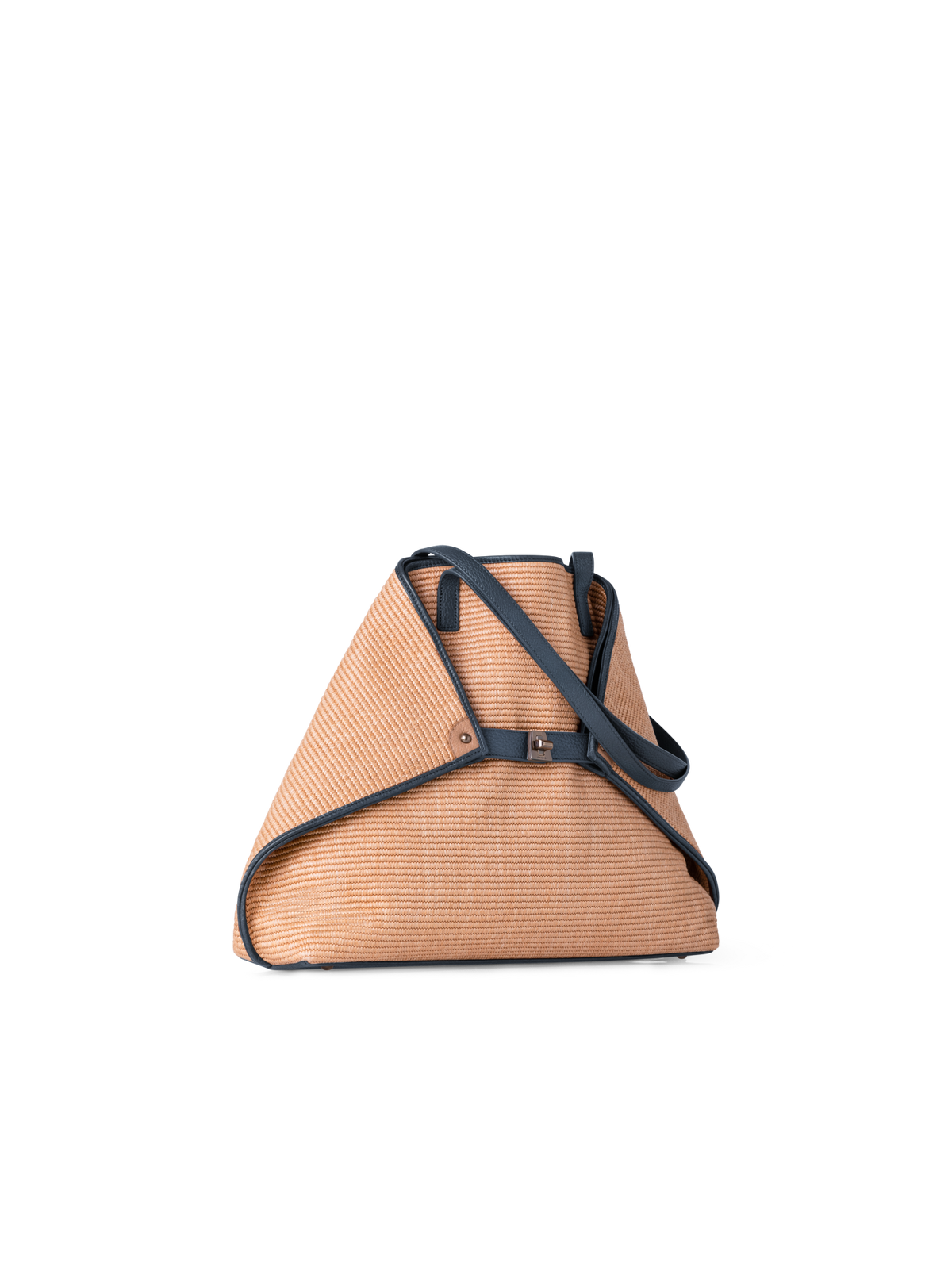 Designer Ai Medium Shoulder Tote - navy - blue - multicolor - beige