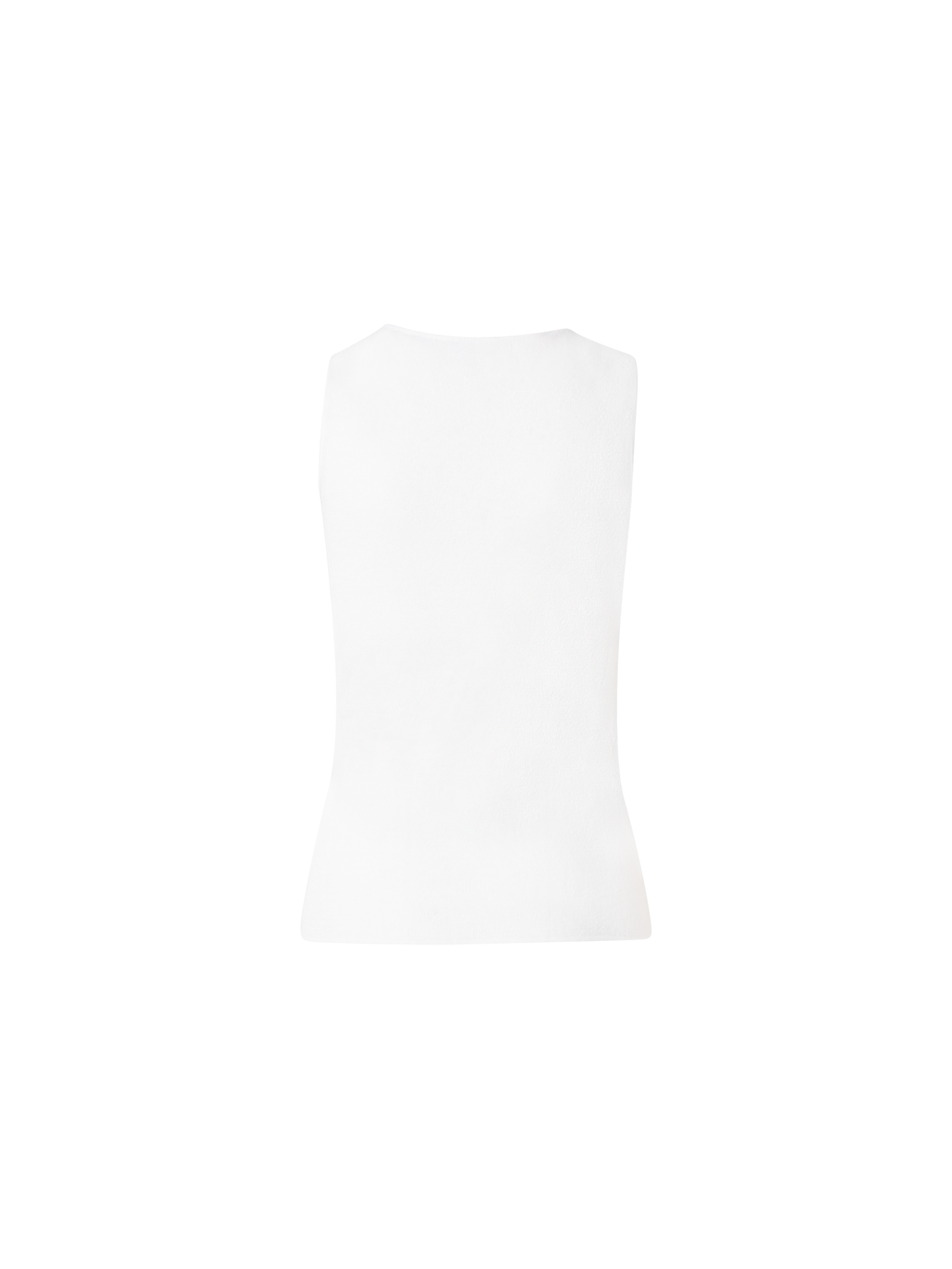 Designer Linen Stretch Knit Tank Top - ecru