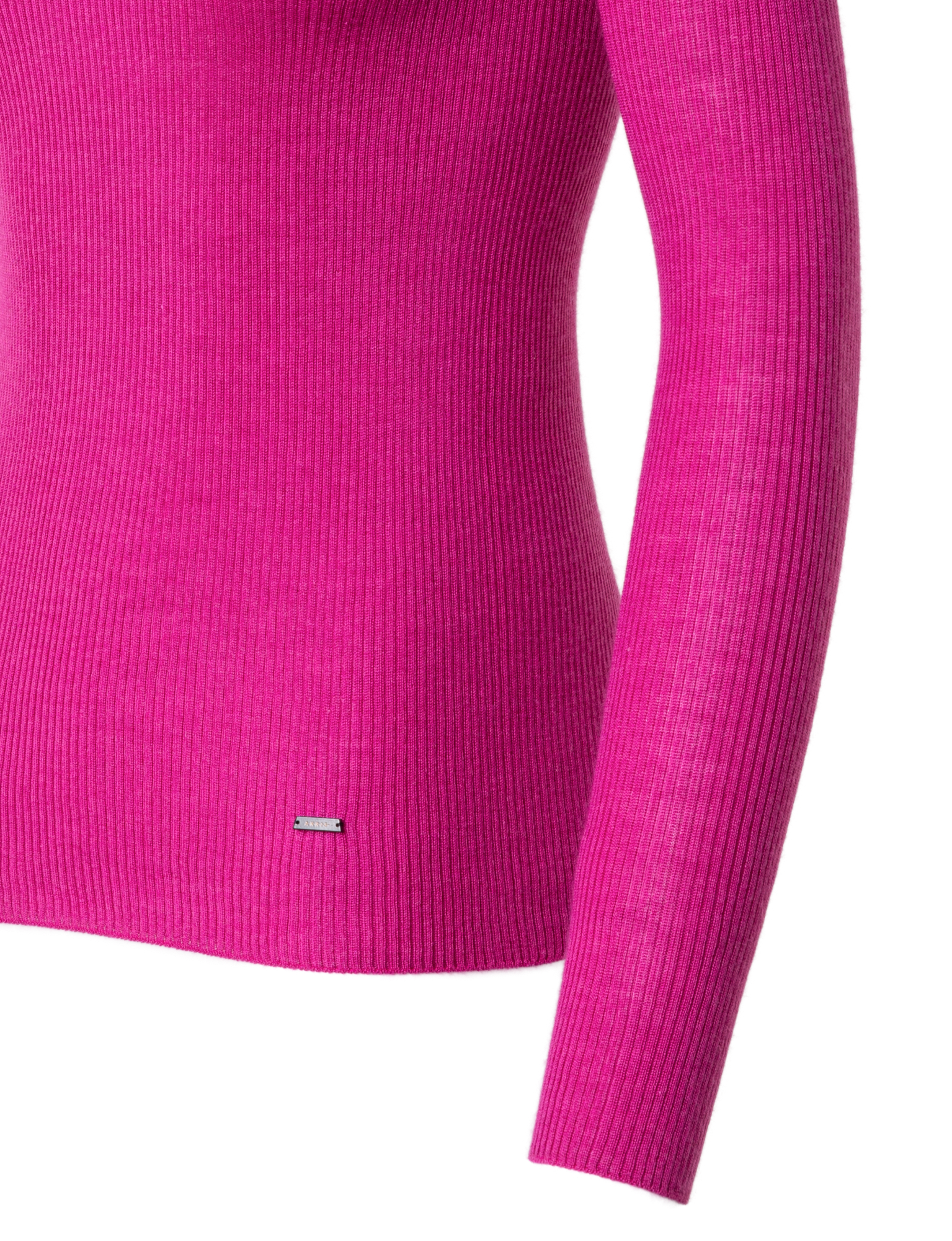 Designer Fine Rib Cashmere Mock Neck Sweater - pink
