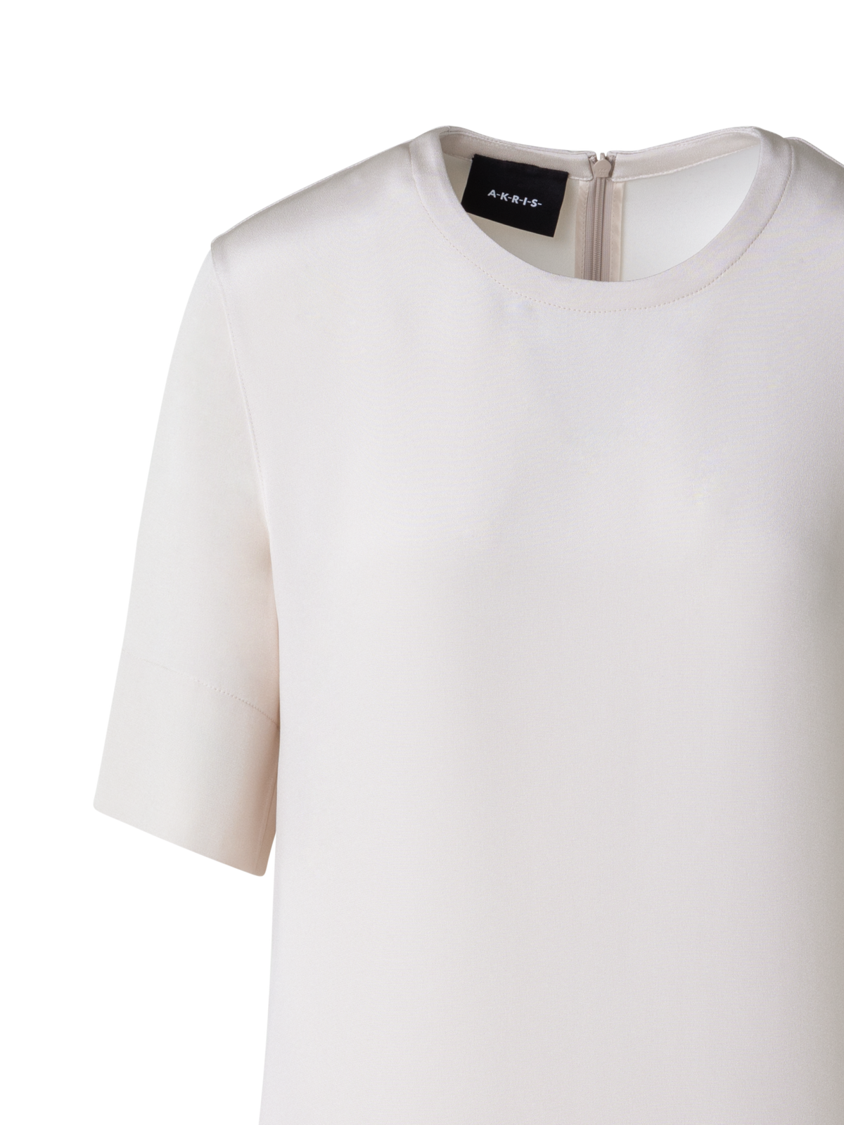 Designer Silk Crêpe Tunic Dress with Poppy Print - multicolor - red