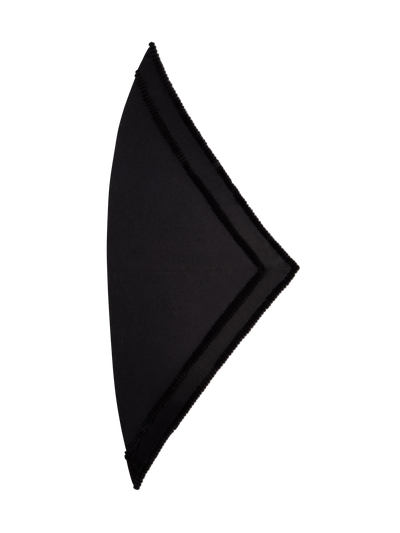Designer Cashmere Silk Triangle Scarf with Mink Trim - grey