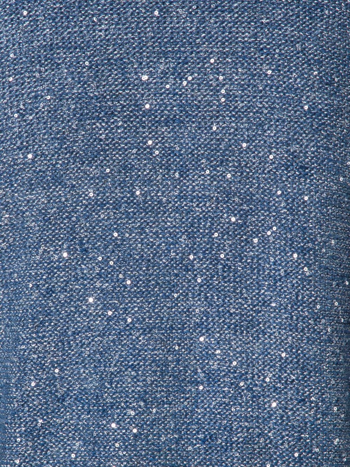 Designer Cardigan in Linen Cotton with Micro Sequins - blue