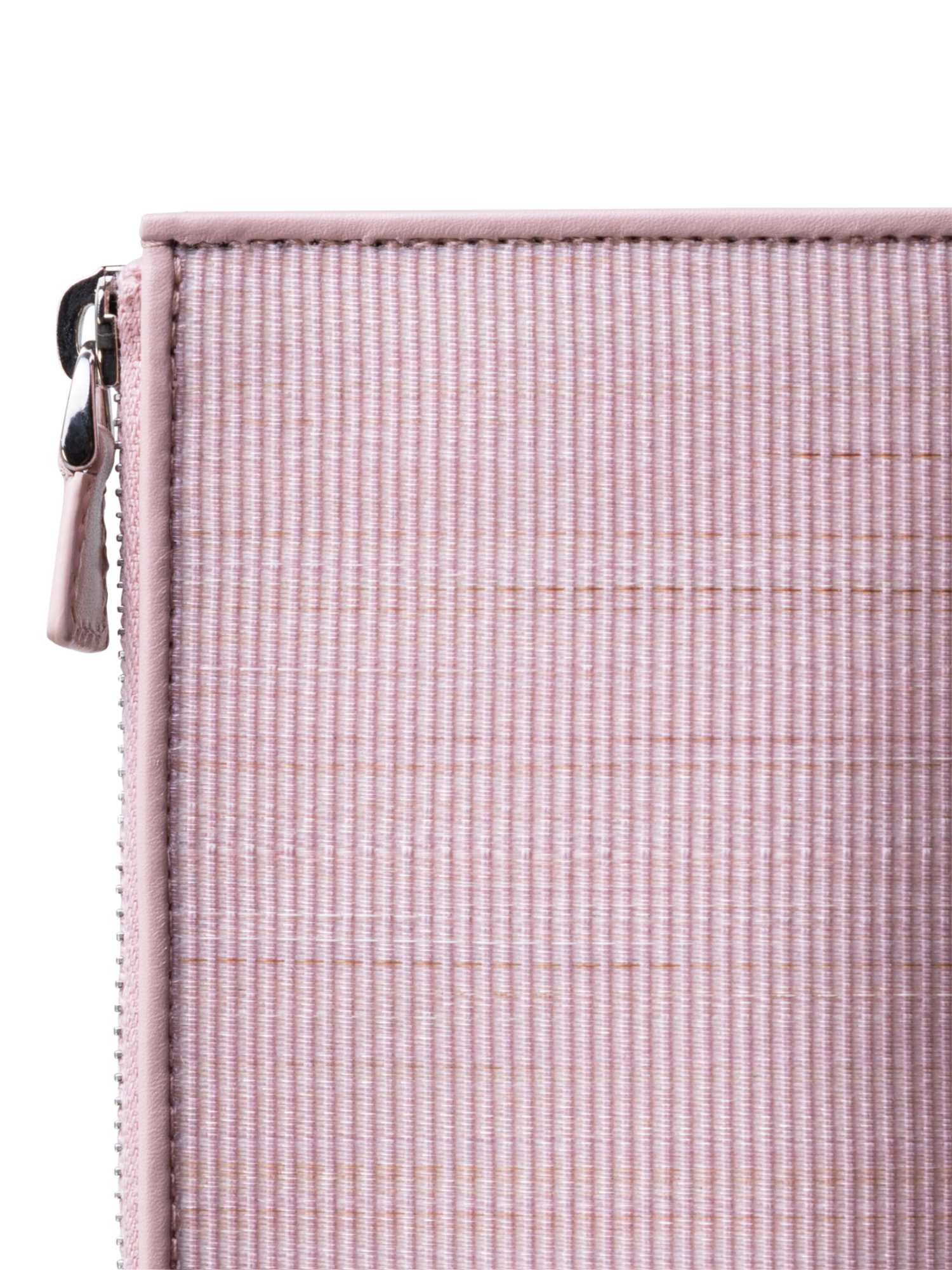 Designer Zipped Card Holder in Horsehair and Leather - pink