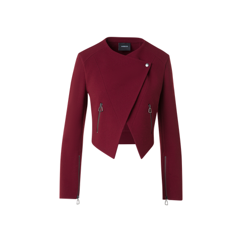 Asymmetrische Kurzjacke aus Wolle Doubleface