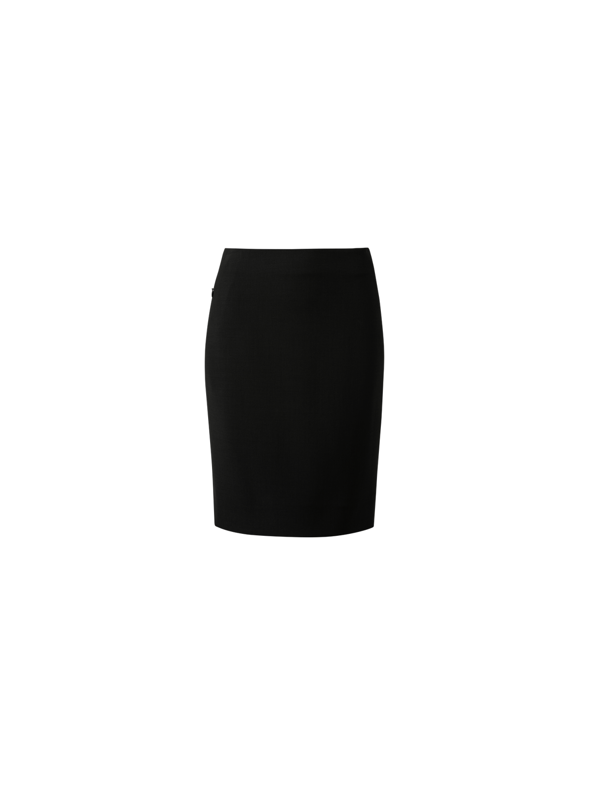 Designer Wool Double-Face Pencil Skirt with Zip Pockets - black